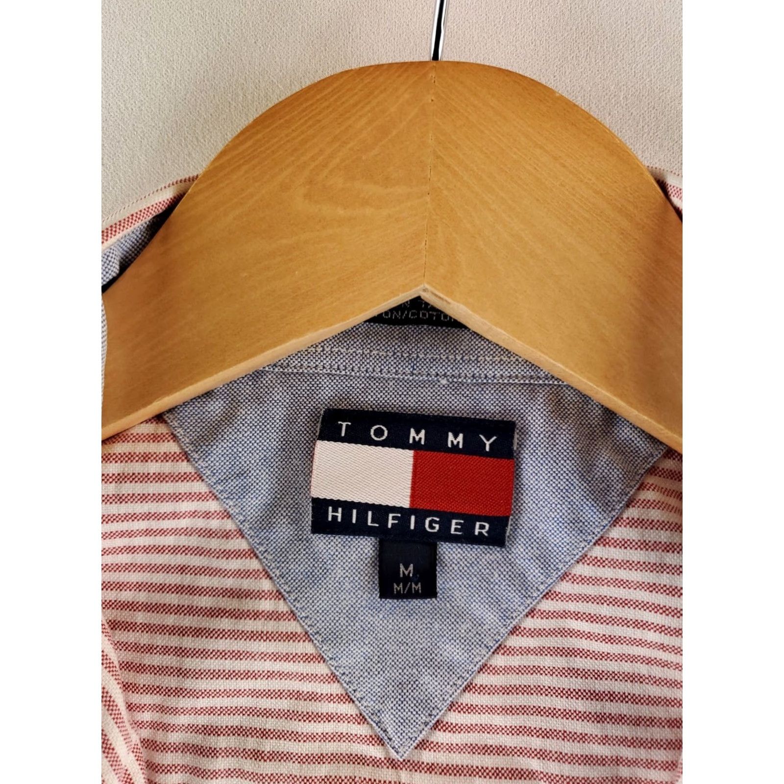 Tommy Hilfiger Tommy Hilfiger Button Down Shirt Mens M Crest Red White Striped Multicolor Shirt Size US M / EU 48-50 / 2 - 4 Thumbnail