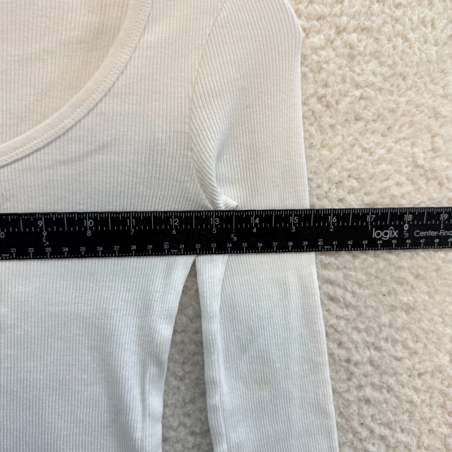 American Apparel VINTAGE American Apparel Long Sleeve Shirt XS White Rib Knit Button Up Basic Women Size XS / US 0-2 / IT 36-38 - 6 Thumbnail