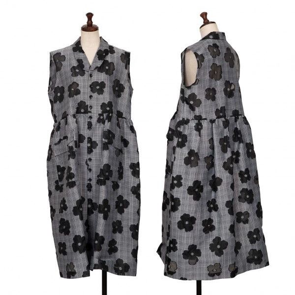 Comme des Garcons Comme Des Garcons Grey Vintage Plaid Flower Vest Long Vest Size M / US 6-8 / IT 42-44 - 1 Thumbnail