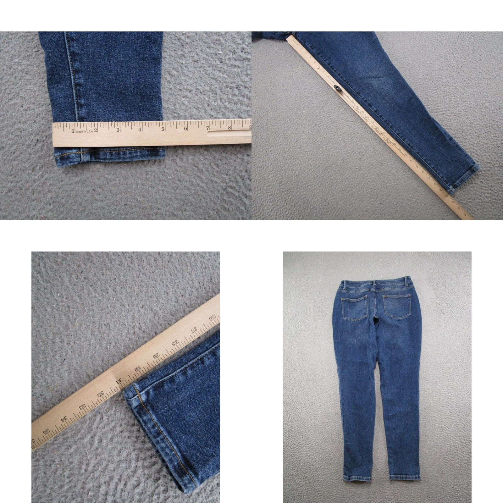 Vintage Maurices Jeans Skinny Regular Stretch Denim Blue High Rise Size 16 Reg 5-Pocket Design Zipper Medium Wash Women Size 38" / US 16 / IT 52 - 8 Thumbnail