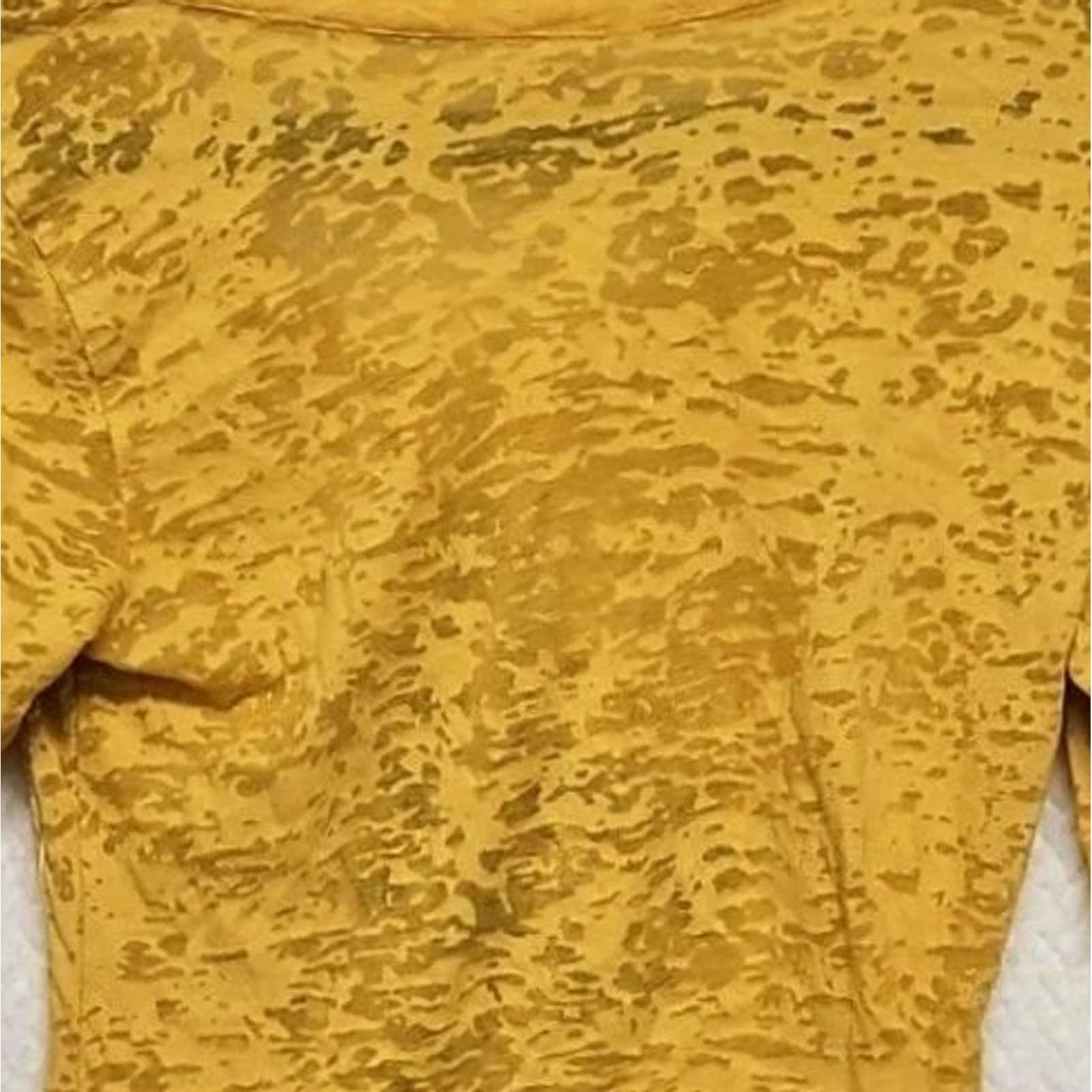 Vintage Fleur de Lis Yellow Long Sleeve Top Women’s L Burnout Y2K USA Graphic Knit Size L / US 10 / IT 46 - 5 Thumbnail