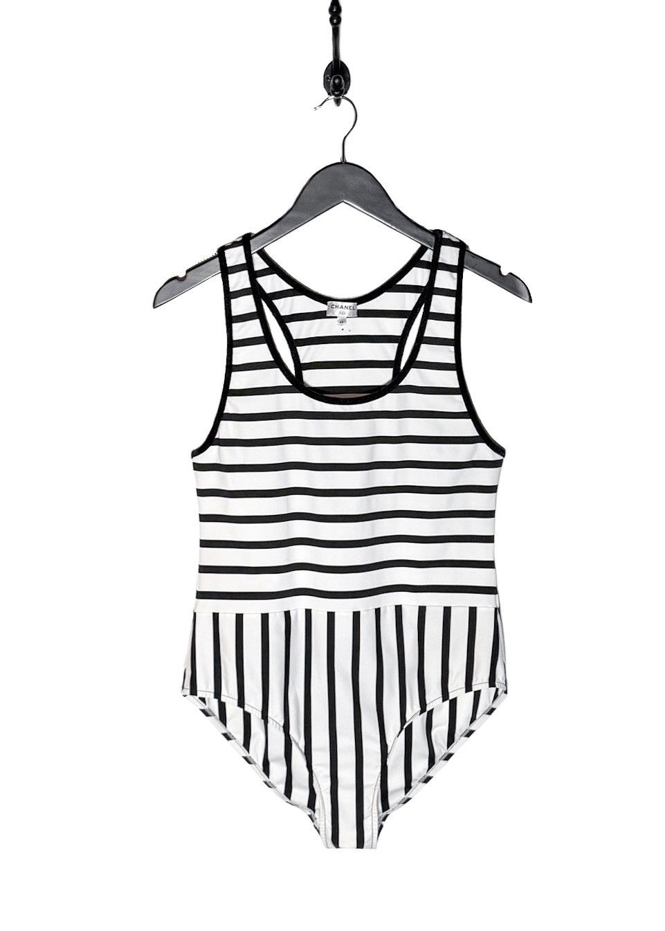 Chanel Chanel 2022 White Striped One Piece Swimsuit - 42 FR Size ONE SIZE - 1 Thumbnail