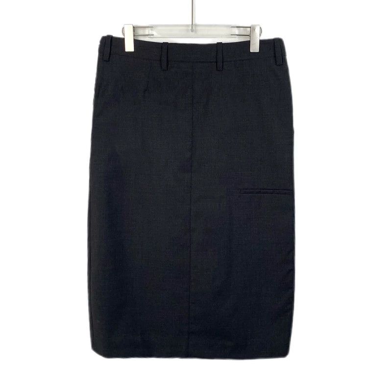 Prada Prada Dark gray split sheep wool skirt Size 26" / US 2 / IT 38 - 2 Thumbnail