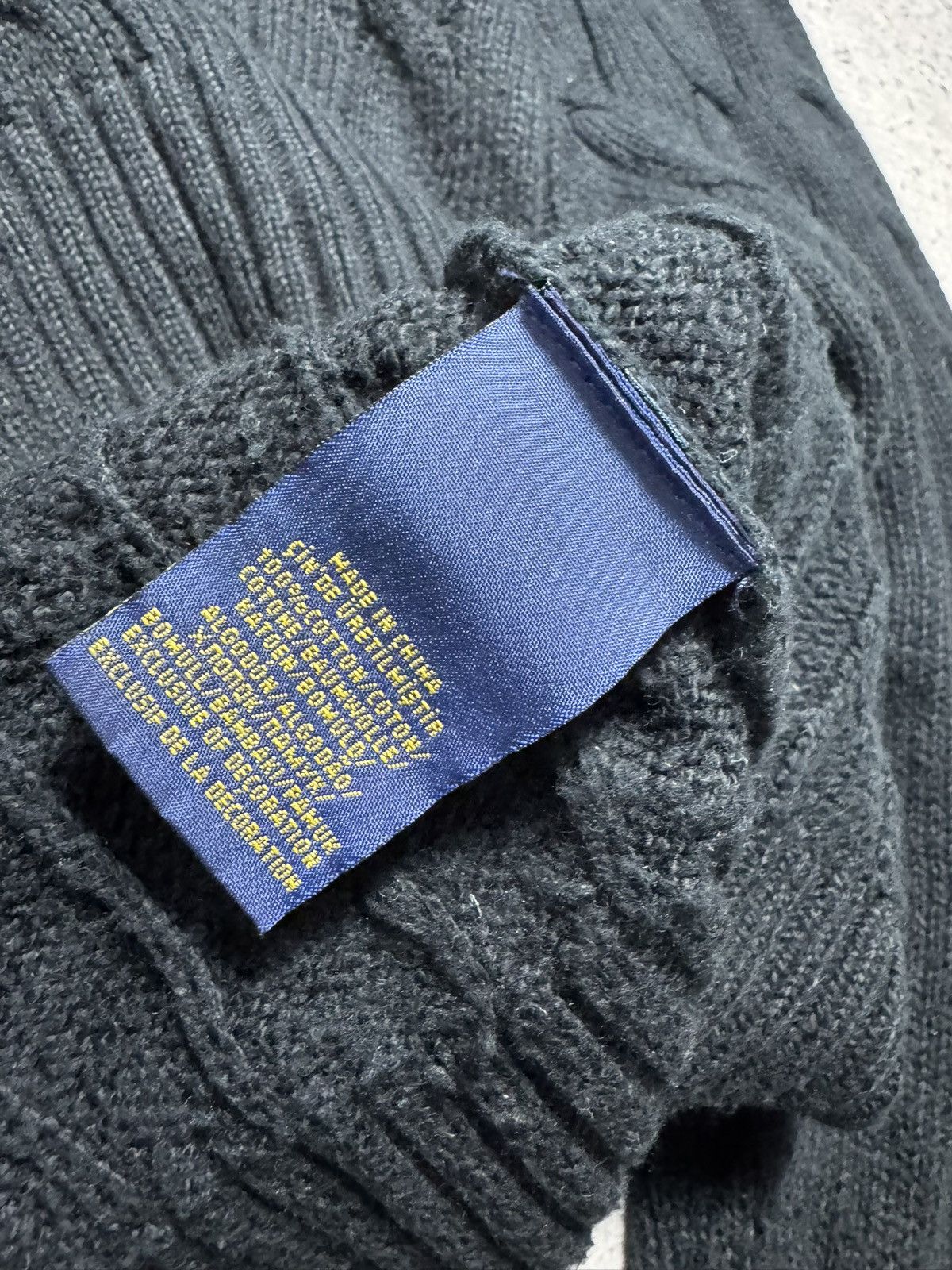 Polo Ralph Lauren Polo Ralph Lauren Black Knit Cable Sweater Size L Size US L / EU 52-54 / 3 - 6 Thumbnail