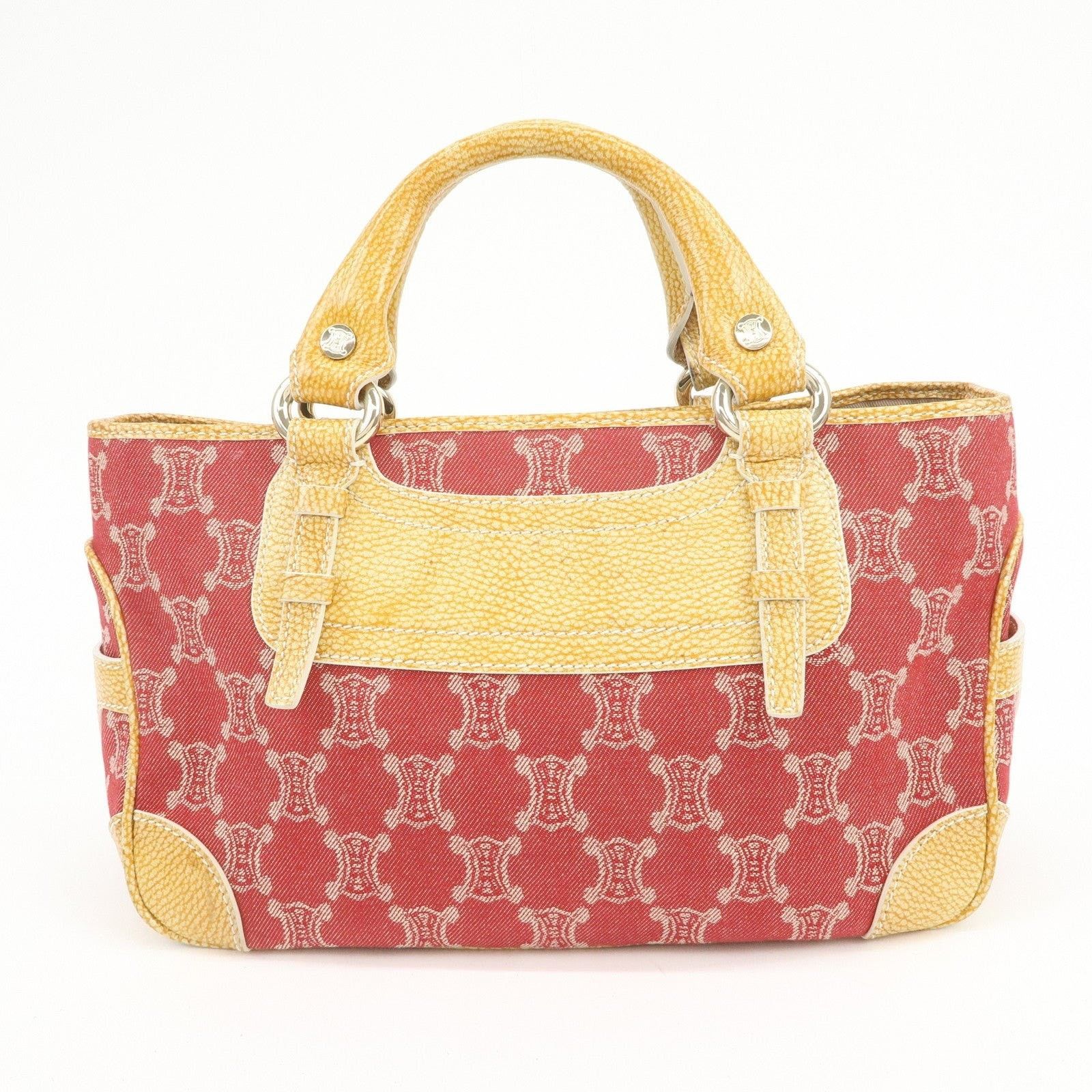 Celine Celine Macadam Boogie Canvas & Leather Satchel Red Size ONE SIZE - 2 Thumbnail