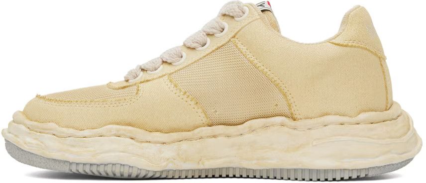 Maison MIHARA YASUHIRO o1mle0924 Canvas & Mesh Low- Top Sneaker in Light Brown Size US 5.5 / EU 38 - 3 Thumbnail