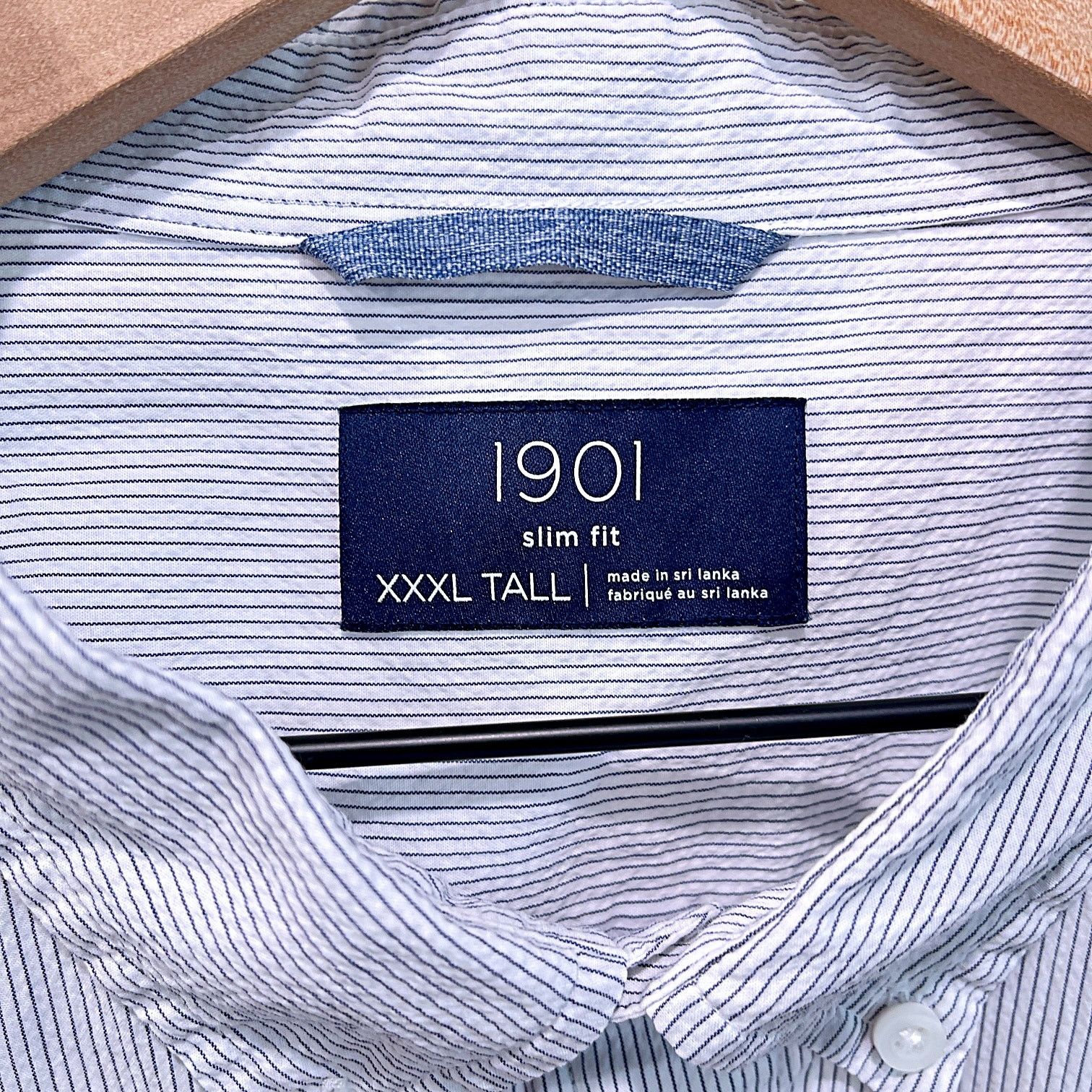 1901 1901 Slim Fit Short Sleeve Seersucker Shirt White Mens XXXLT Size US XXL / EU 58 / 5 - 5 Thumbnail