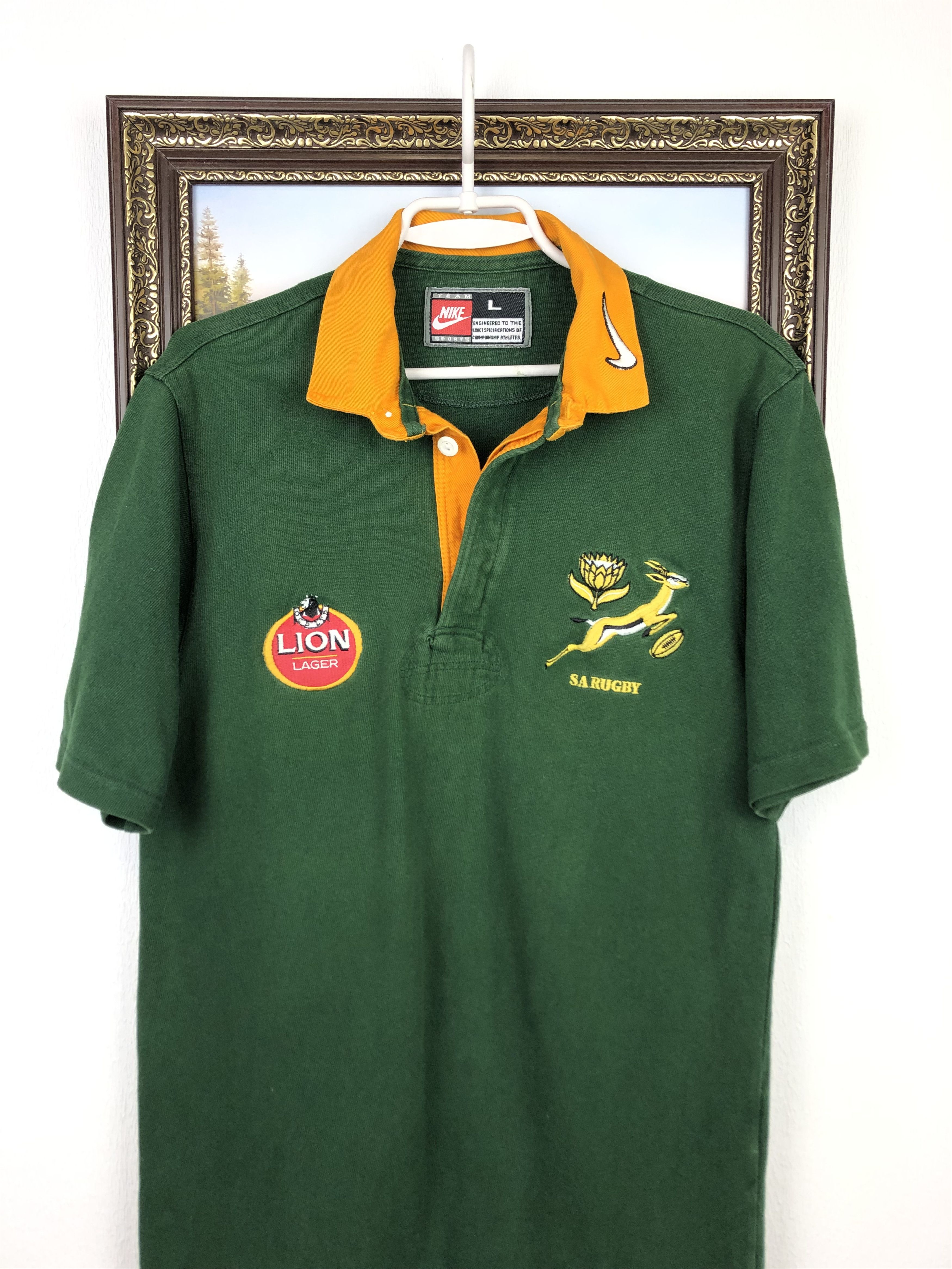 Nike Vintage Nike 90's South Africa Springboks Rugby Jersey Shirt Size US M / EU 48-50 / 2 - 2 Thumbnail