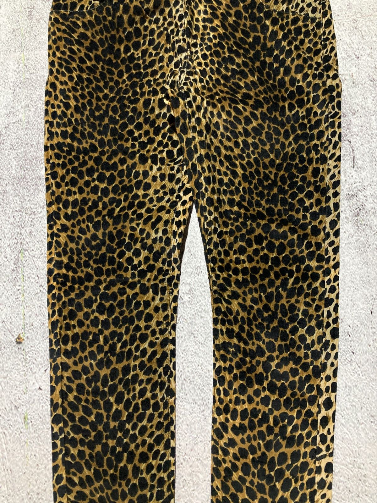 Japanese Brand 2000s Loaf Leopard Motif Waxed Slim Fit Pants Lgb Style Size US 28 / EU 44 - 4 Thumbnail