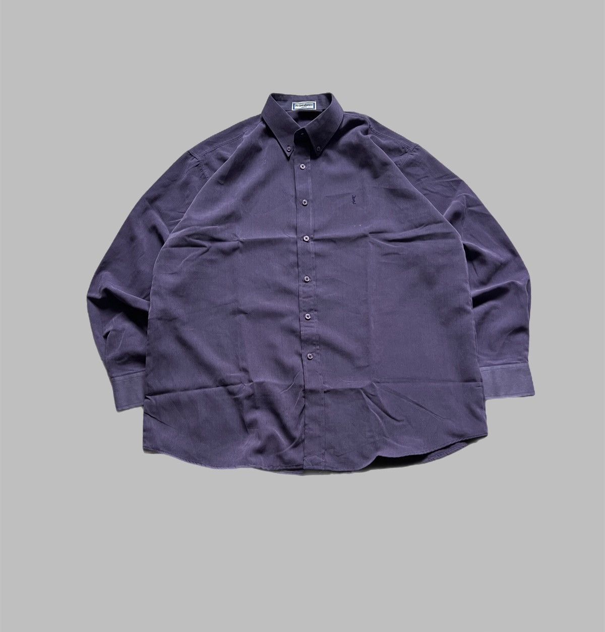Vintage × Yves Saint Laurent Vintage YSL Yves Saint Lauren Shirt Purple Luxury Size US XL / EU 56 / 4 - 1 Thumbnail