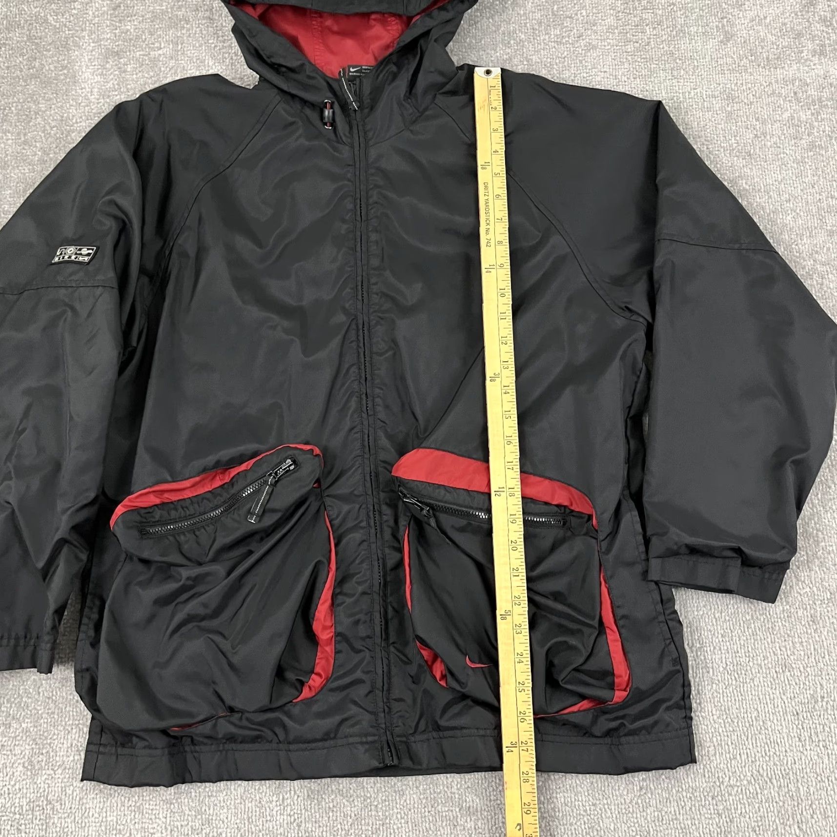 Nike VINTAGE Nike Jacket Mens S Black 3D Pocket Full Zip Hooded Full Zip Y2K | Outer Nylon | Regular Fit Size US S / EU 44-46 / 1 - 5 Thumbnail