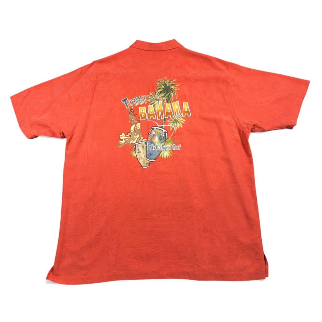 Tommy Bahama VINTAGE Tommy Bahama Shirt Adult XL Orange Camp Silk Calypso Heat Y2K Size US XL / EU 56 / 4 - 2 Thumbnail