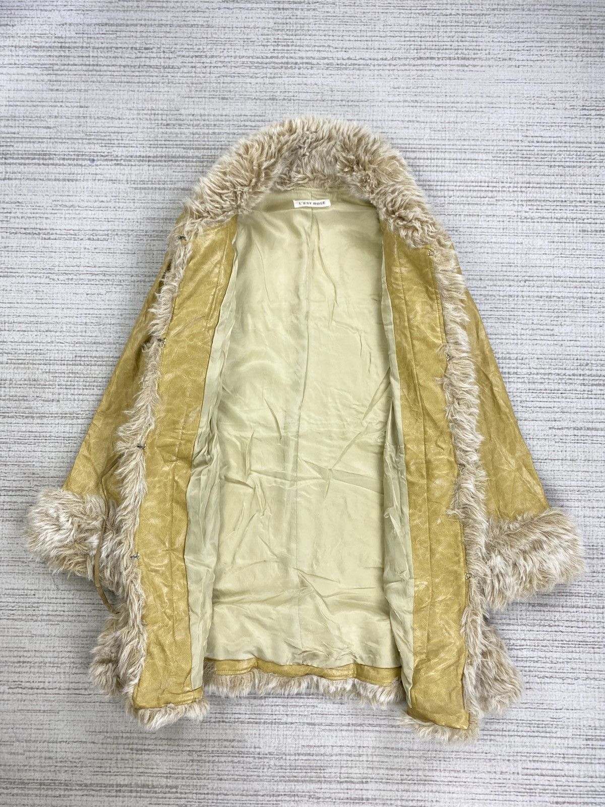 Vintage Vintage L’est Rose Faux Fur Leather Coat Jacket Size US S / EU 44-46 / 1 - 5 Thumbnail