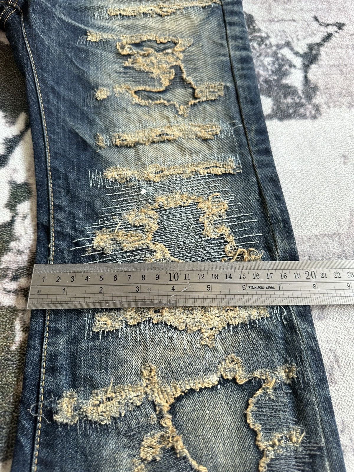 JACKROSE 00's Jackrose j-rock tribe couture boro denim jeans Size US 31 - 16 Thumbnail
