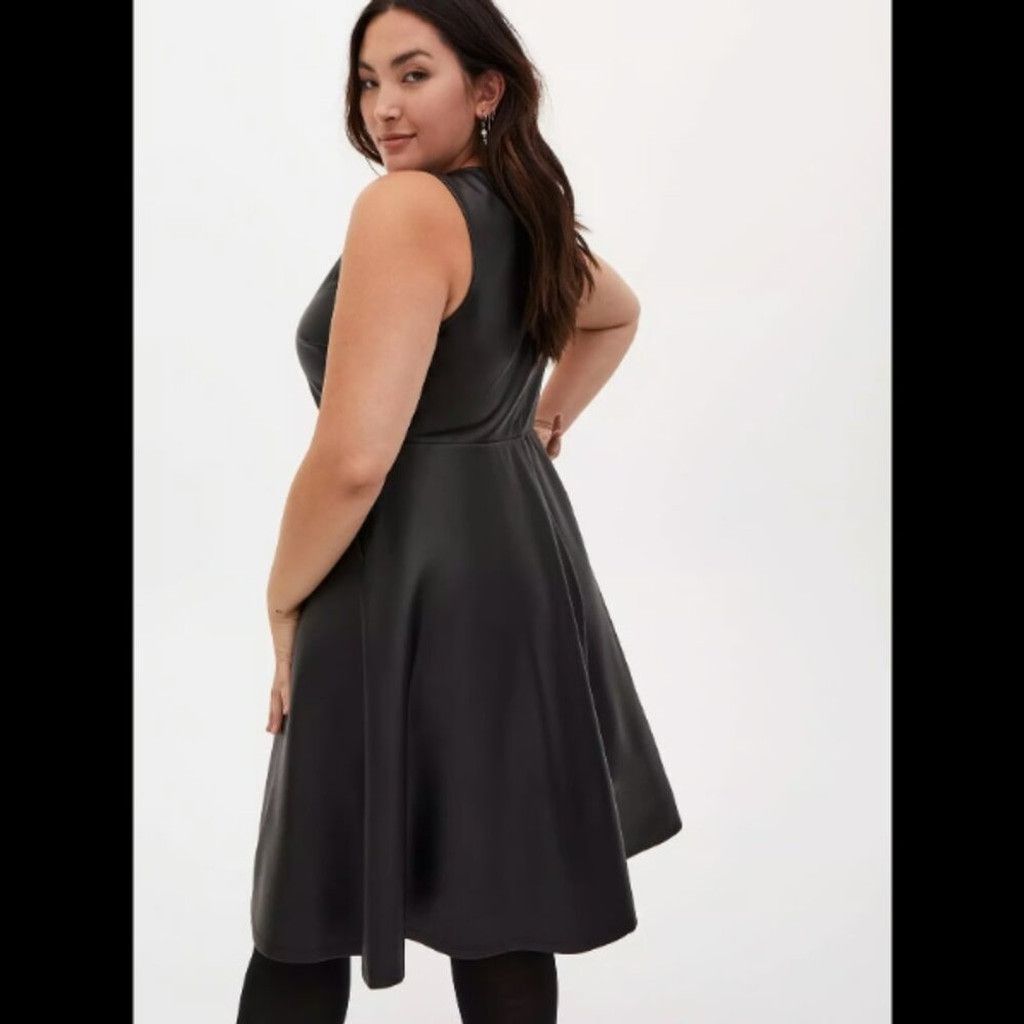 Torrid NWT Torrid Black Sleeveless PU Leather Dress Size L / US 10 / IT 46 - 3 Thumbnail
