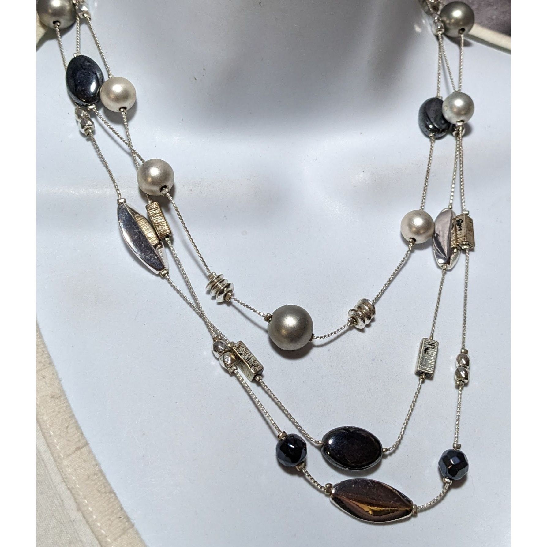 Other Y2K Multilayer Beaded Silver Station Necklace Size ONE SIZE - 6 Thumbnail