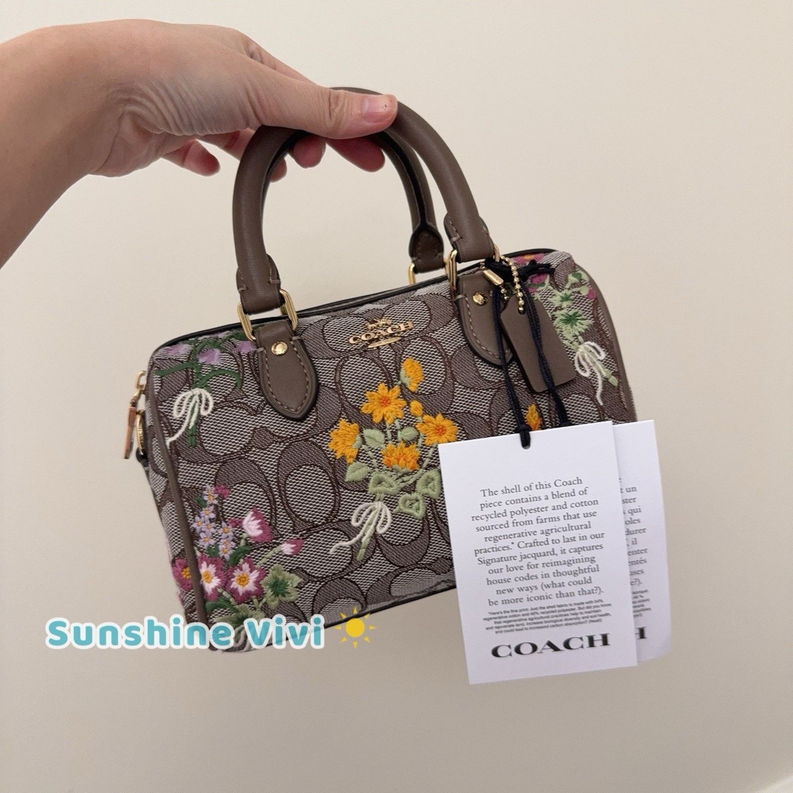 Coach NWT Coach Mini Rowan Crossbody Bag Floral Embroidery CDY31 Size ONE SIZE - 6 Thumbnail