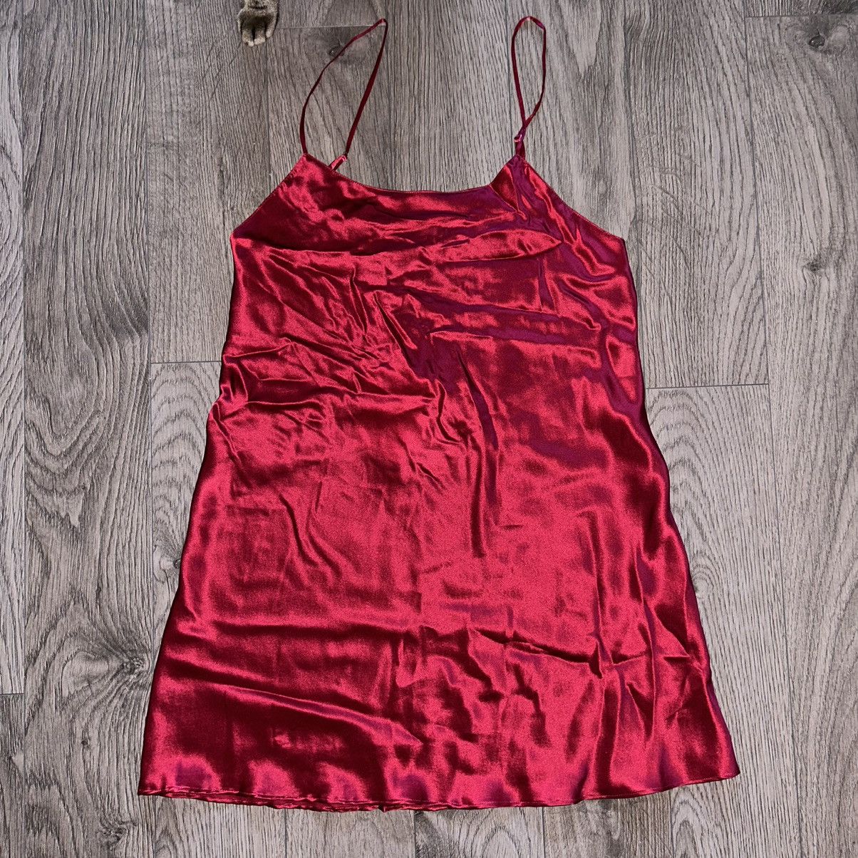 Vintage Vintage Deadstock La Senza Deep Red 100% Silk Slip Size S Size S / US 4 / IT 40 - 1 Thumbnail