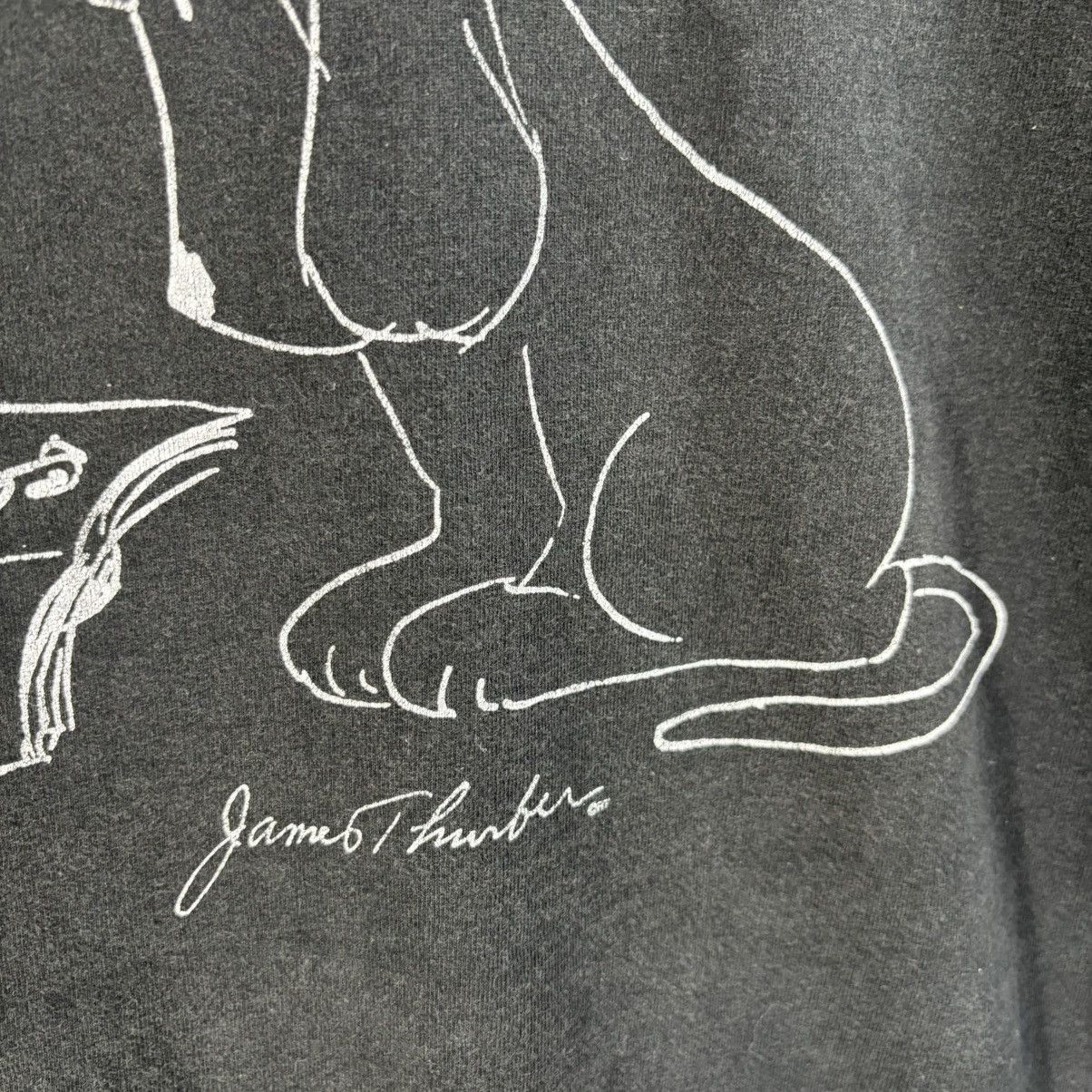 Vintage Vintage 90s JAMES THURBER Dog Art T-shirt Size US M / EU 48-50 / 2 - 7 Thumbnail