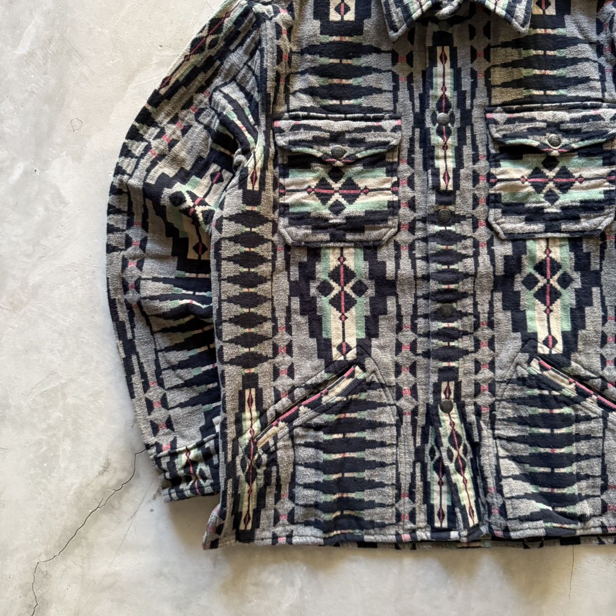 RRL Ralph Lauren RRL Brown Bear Blanket Jacquard Overshirt Size US L / EU 52-54 / 3 - 5 Thumbnail