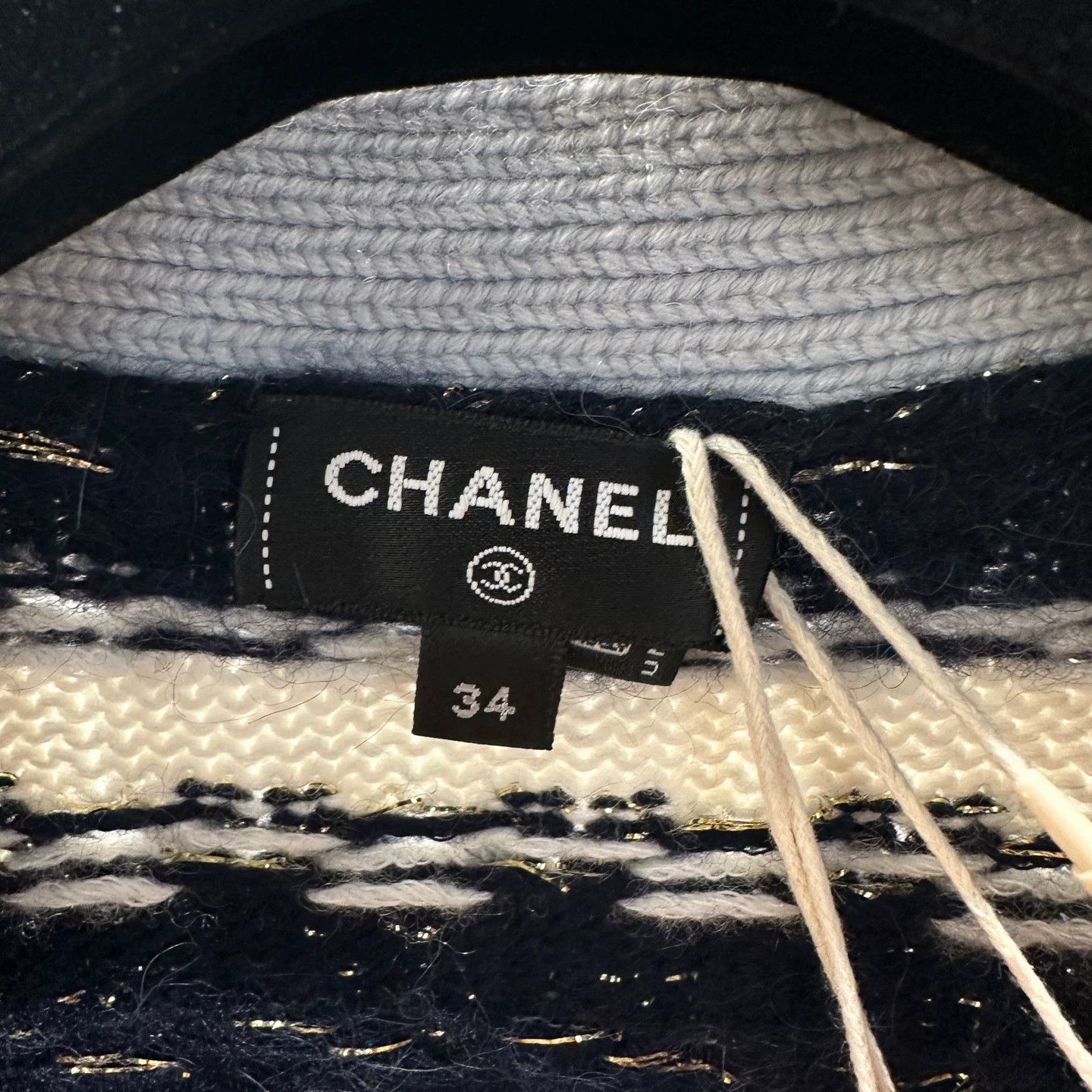 Chanel Chanel apr742 Cashmere Striped Cardigan Size 34 Size XS / US 0-2 / IT 36-38 - 3 Thumbnail