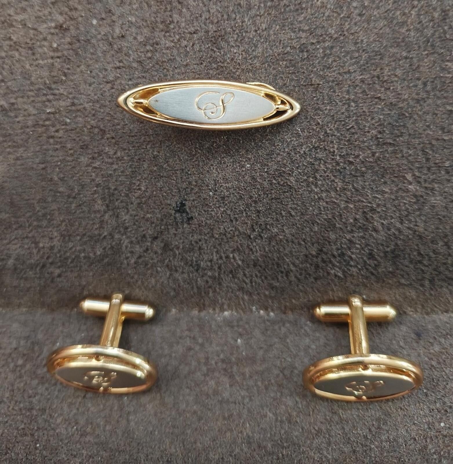 Other 50/60s Hickok USA Monogram Initial S Tie Bar Clip Cufflink Size ONE SIZE - 6 Thumbnail