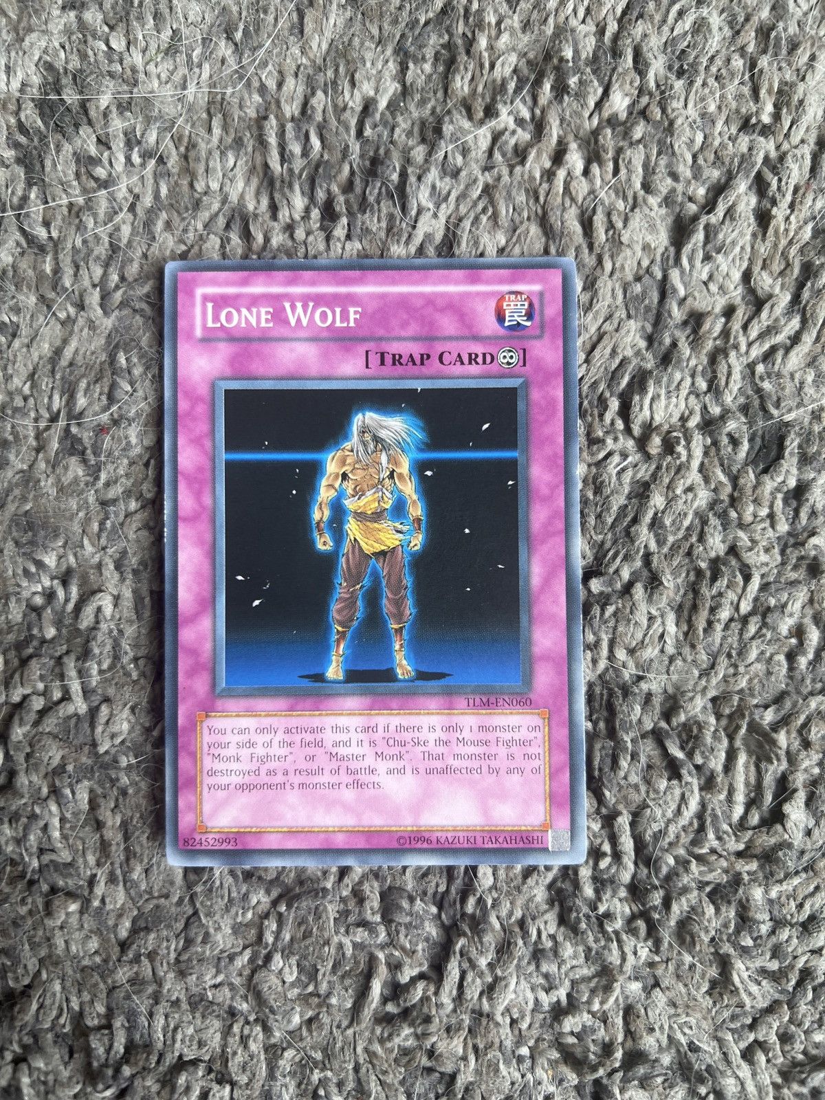 Vintage 1996 Konami Yu-Gi-Oh! Lone Wolf Card Size ONE SIZE - 1 Thumbnail