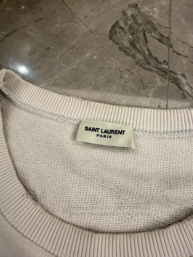 Saint Laurent Paris Saint Laurent Paris White Robot Print Logo Sweatshirt Size US L / EU 52-54 / 3 - 5 Thumbnail
