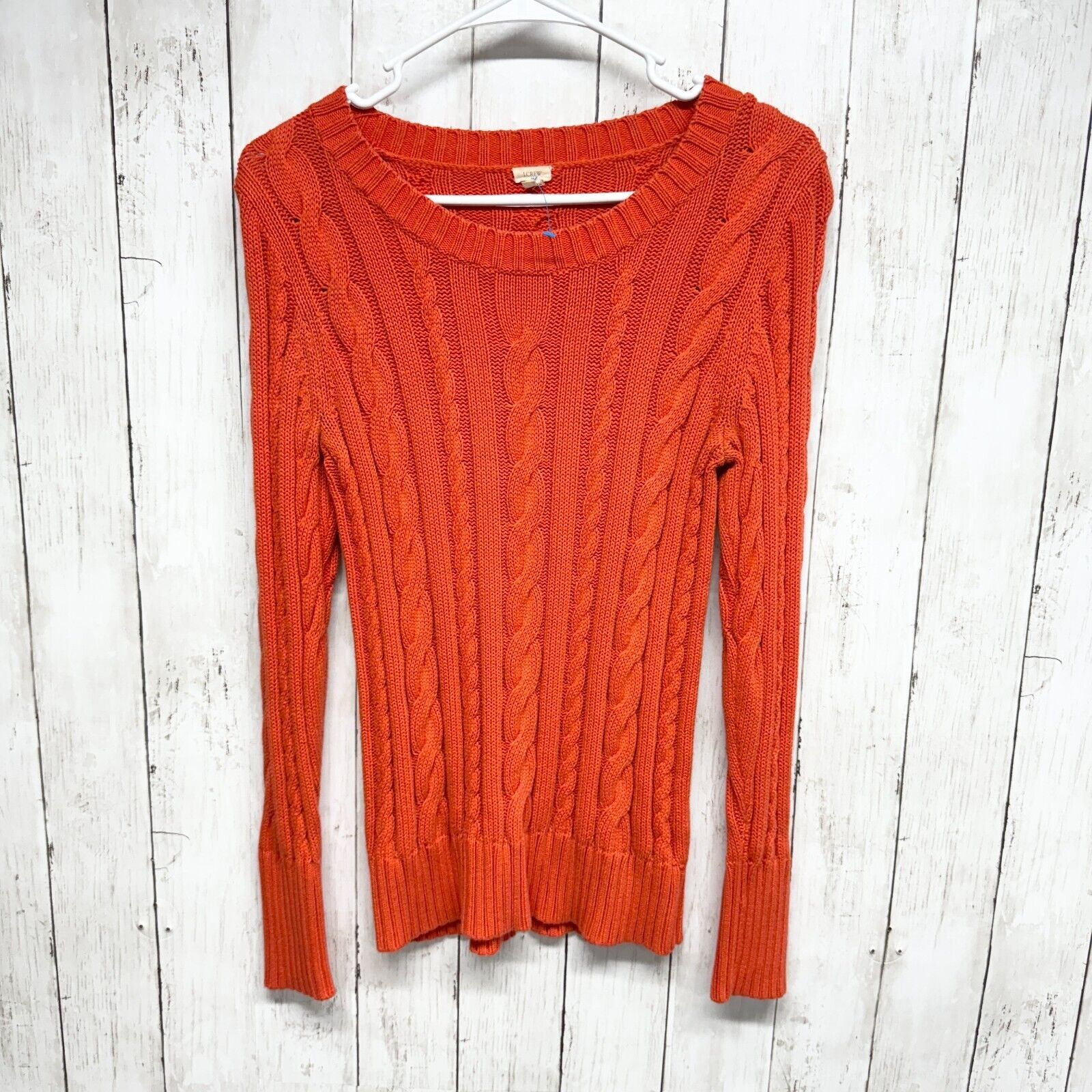 J.Crew J.Crew Small Cable Knit Pullover Sweater Orange Long Sleeve Size S / US 4 / IT 40 - 1 Thumbnail