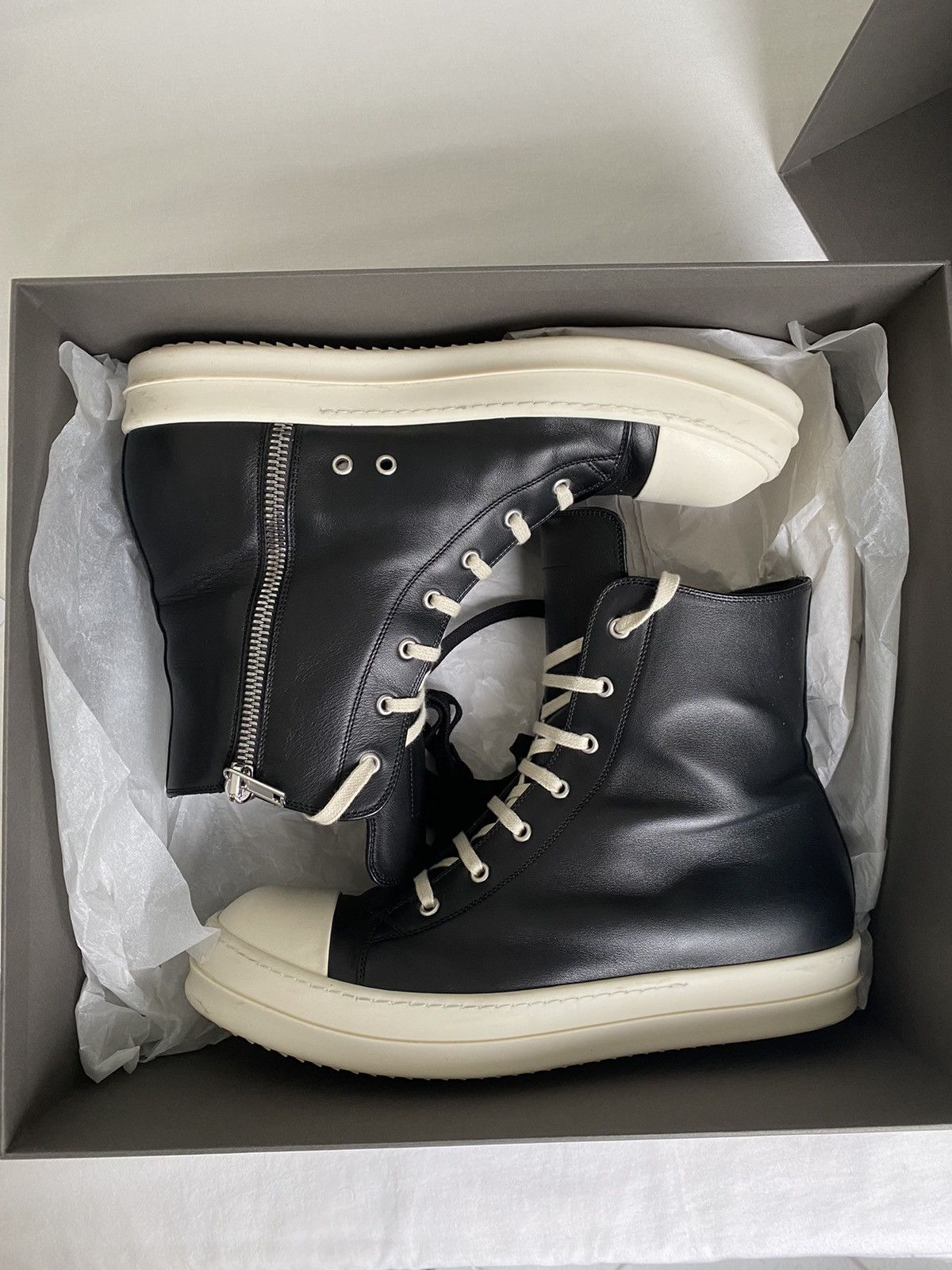 Rick Owens Rick Owens Ramones Mainline Leather High Top Sneakers | Grailed