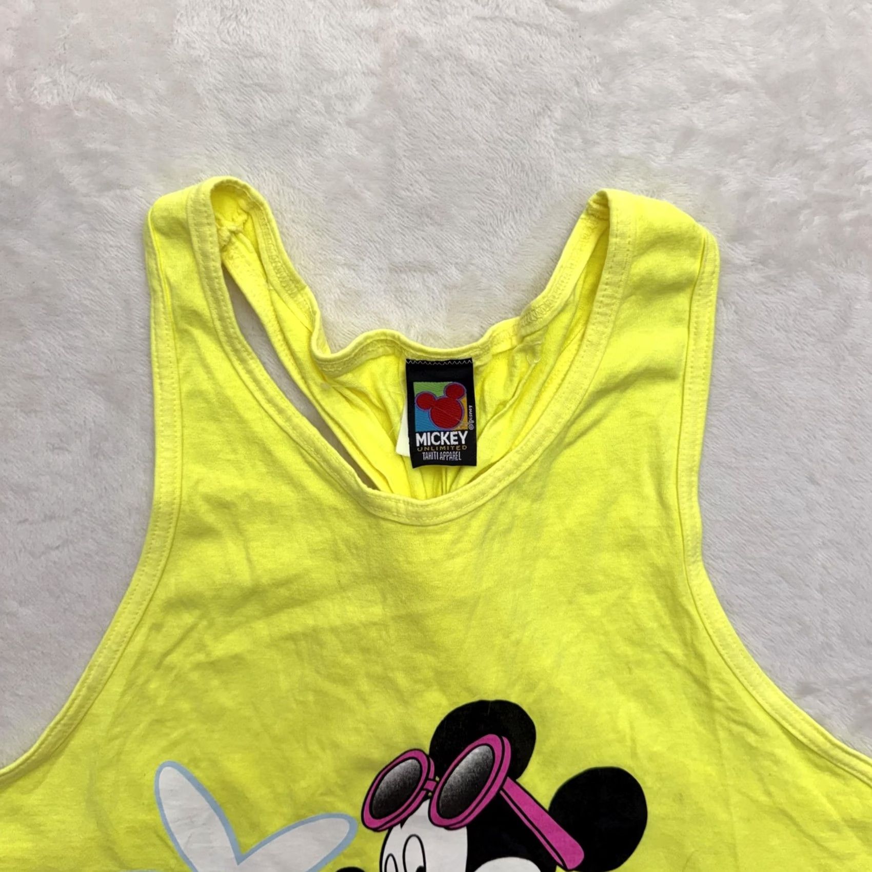 Mickey Unlimited Mickey Unlimited Tank Dress Womens One Size Yellow Floral Summer Beach Disney Sleeveless Scoop Neck Strappy Size ONE SIZE - 3 Thumbnail