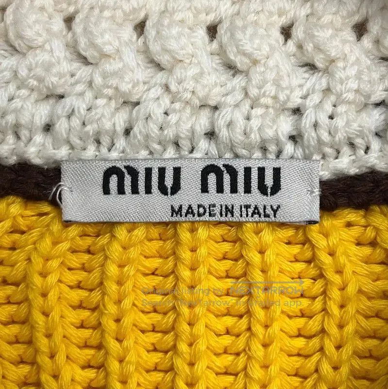 Miu Miu Miu Miu Multicolored Cotton Women's Cardigan . Size L / US 10 / IT 46 - 5 Thumbnail