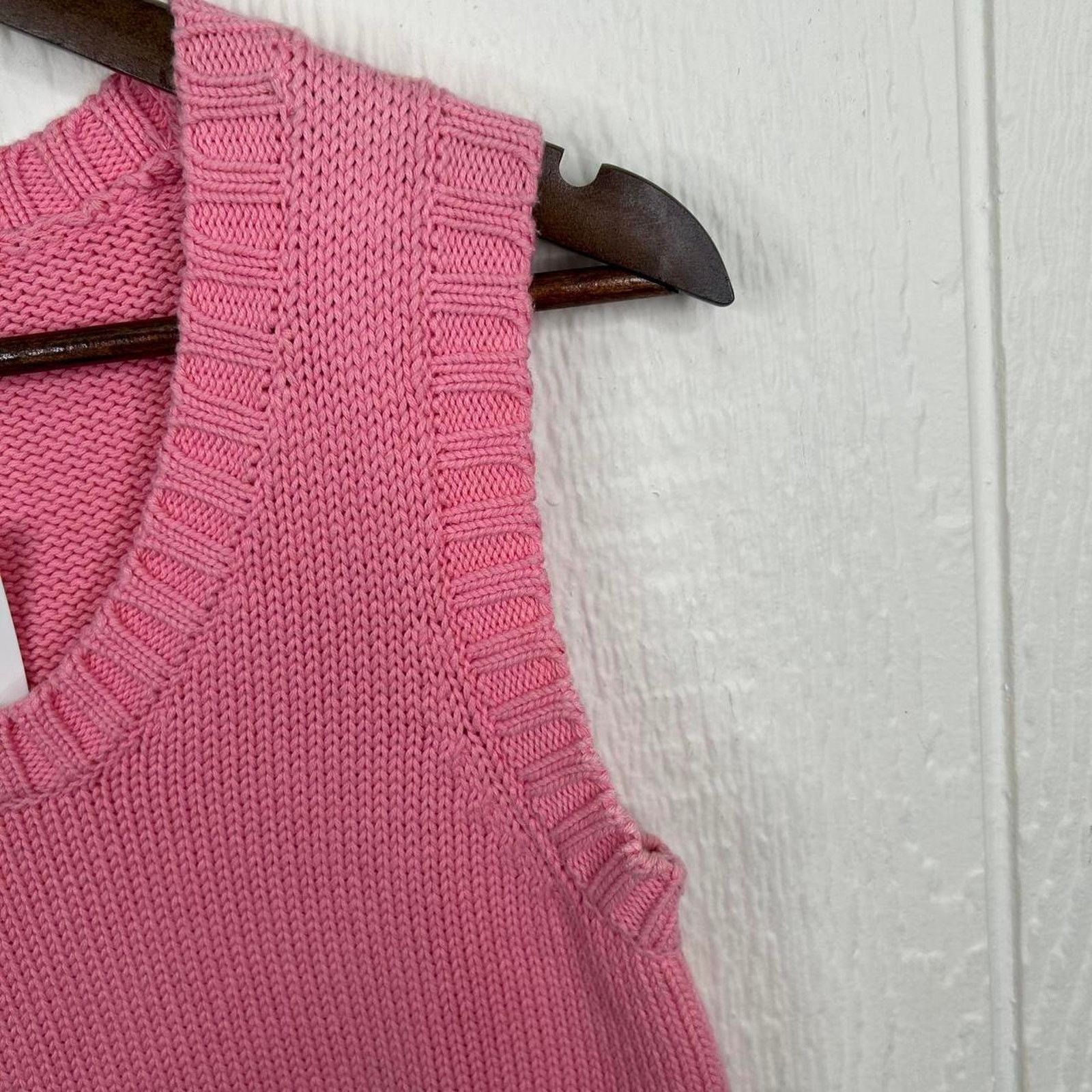 Other Vintage 90's Pink Chunky Knit Short Sleeve Sweater Small Size S / US 4 / IT 40 - 8 Thumbnail