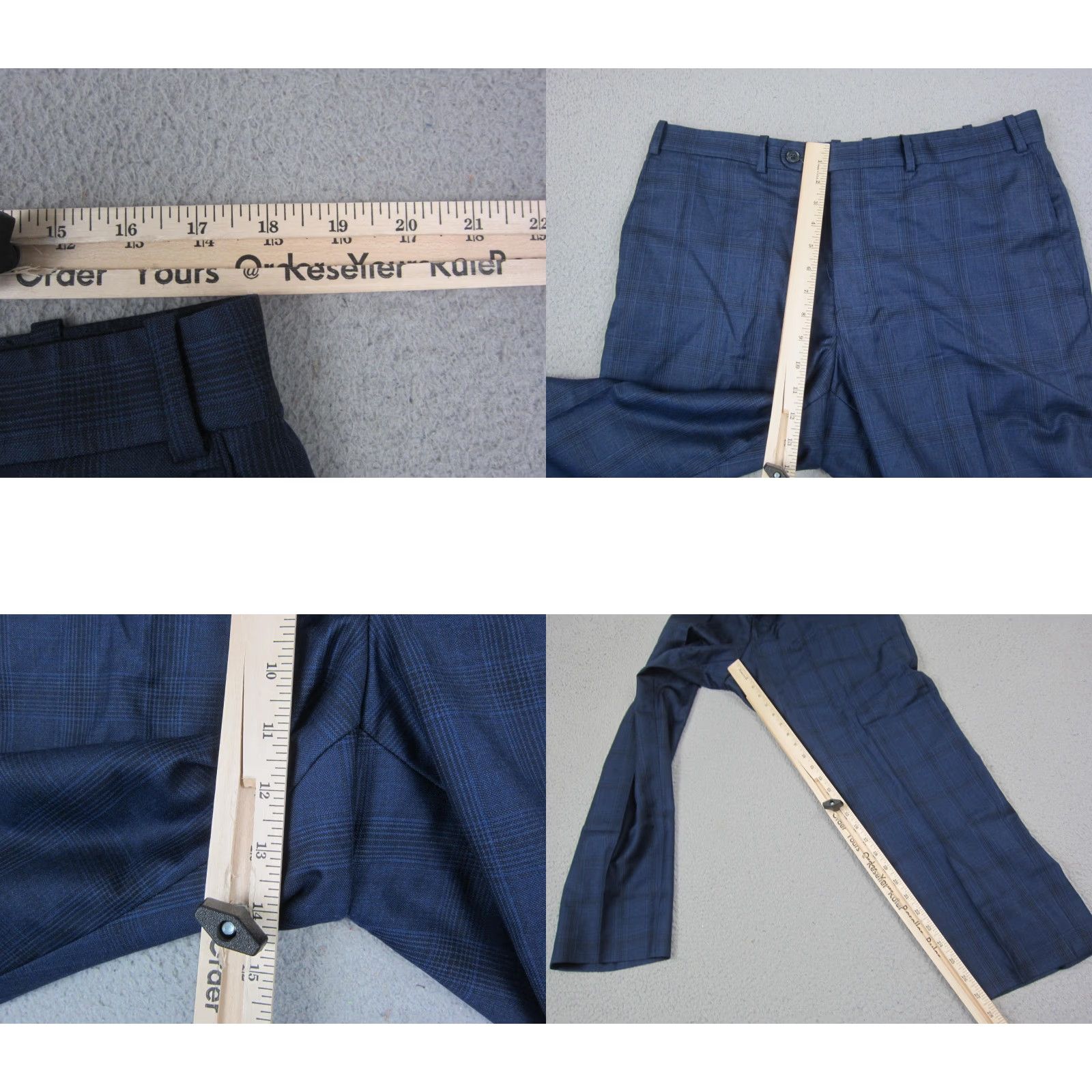Peter Millar Peter Millar Pants Mens 36x27 Plaid Blue Straight Office Fit Chino Wool Front Flat Front Casual Vintage No Size US 36 / EU 52 - 8 Thumbnail