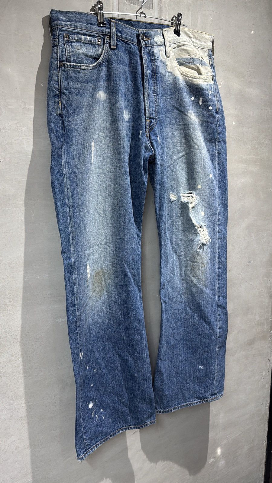 Ruehl No. 925 Ruehl 925 Distressed Boot Cut Paint Splatter Denim Jeans Size US 35 - 15 Thumbnail