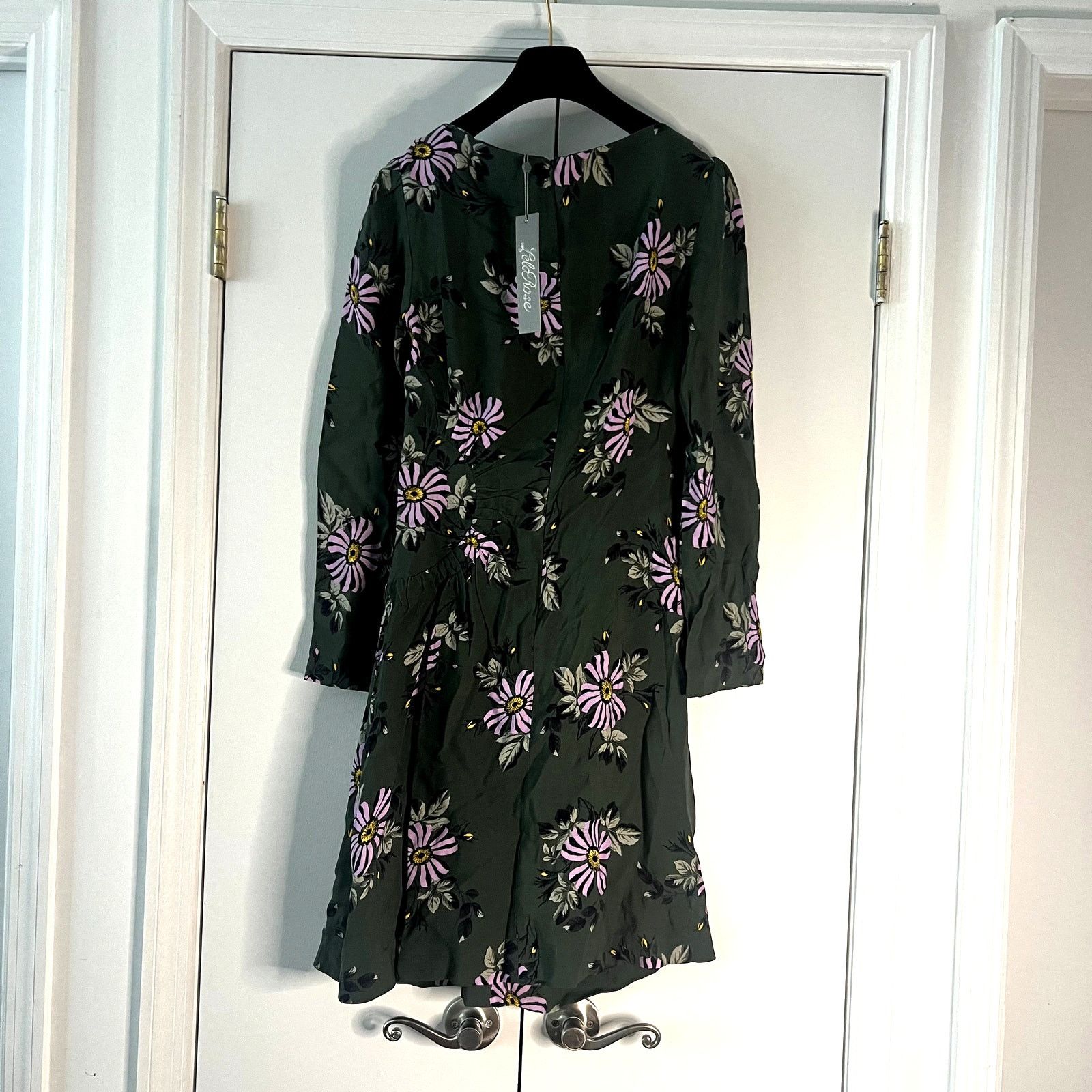 Lela Rose Lela Rose Ruched Bateau Neck Long Sleeve Dress in Sage 8 Size M / US 6-8 / IT 42-44 - 9 Thumbnail