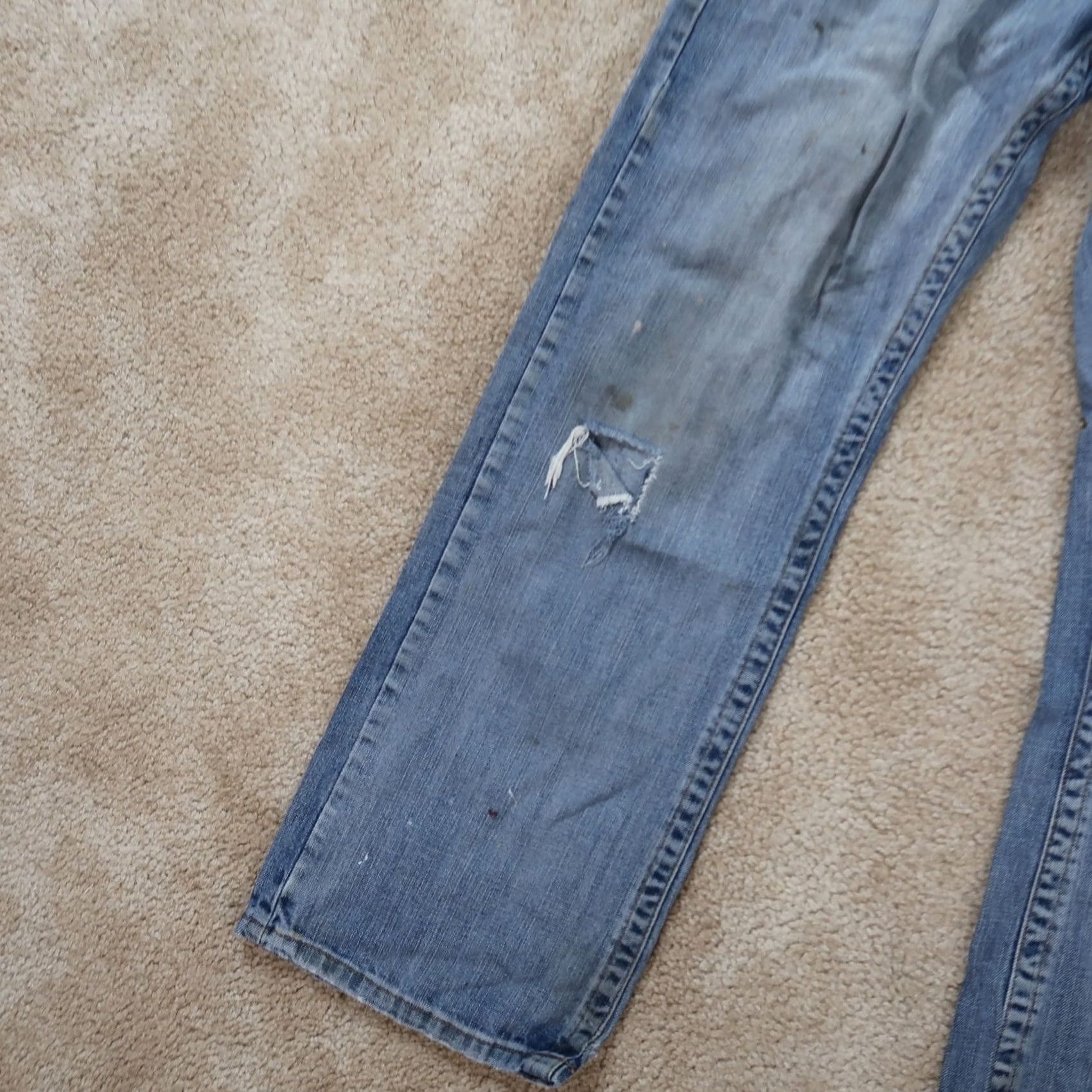 Denime VINTAGE Baileys Point Bootcut Jeans Men’s 32x30 Blue Denim Distressed Grunge 5-Pocket Relaxed Regular Size 32 in Blue Mens Jeans Size US 32 / EU 48 - 2 Thumbnail