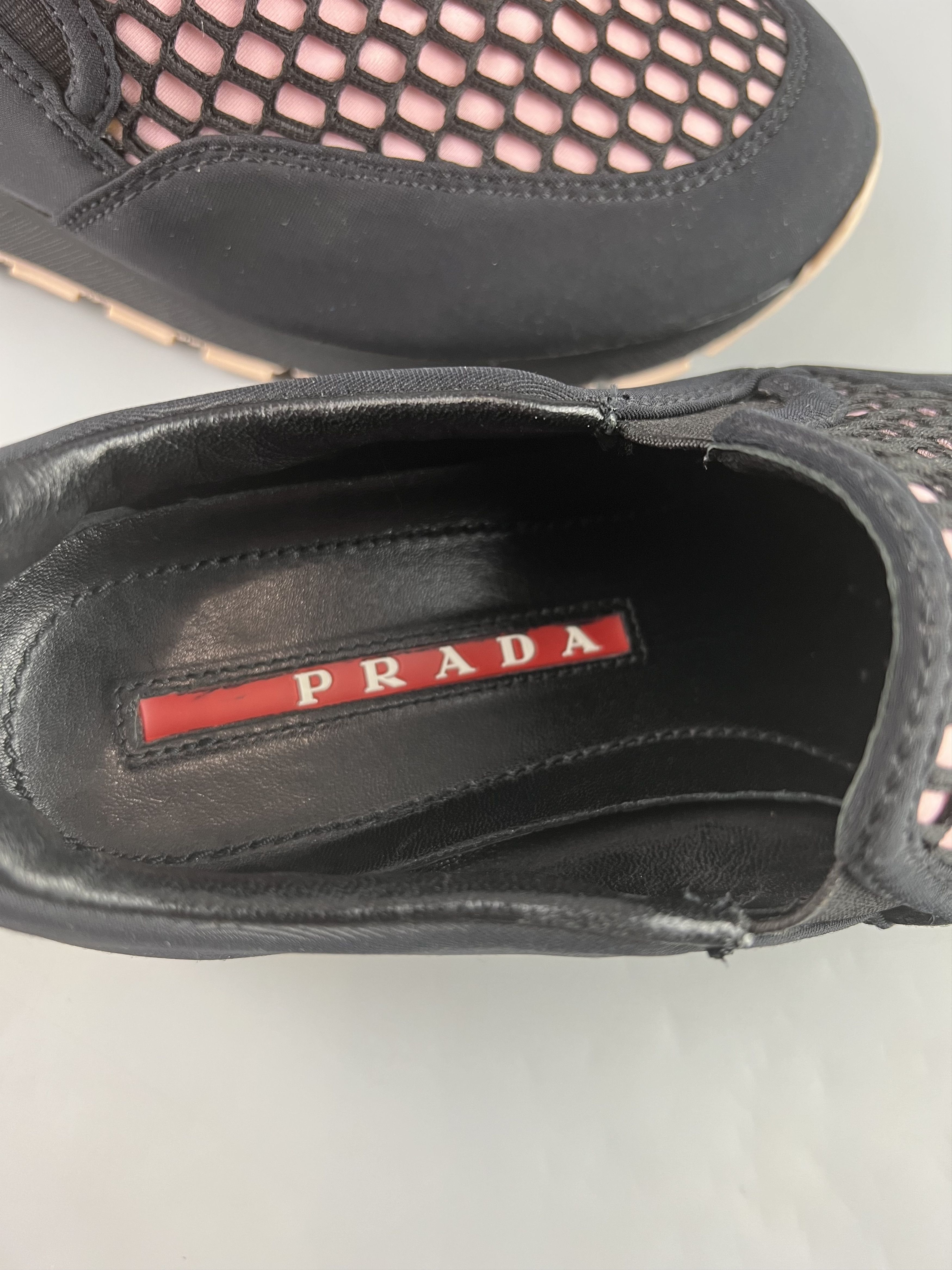Prada Prada Women's Black Pink Slip-On Mocassins Size 37 Size US 7 / IT 37 - 7 Thumbnail