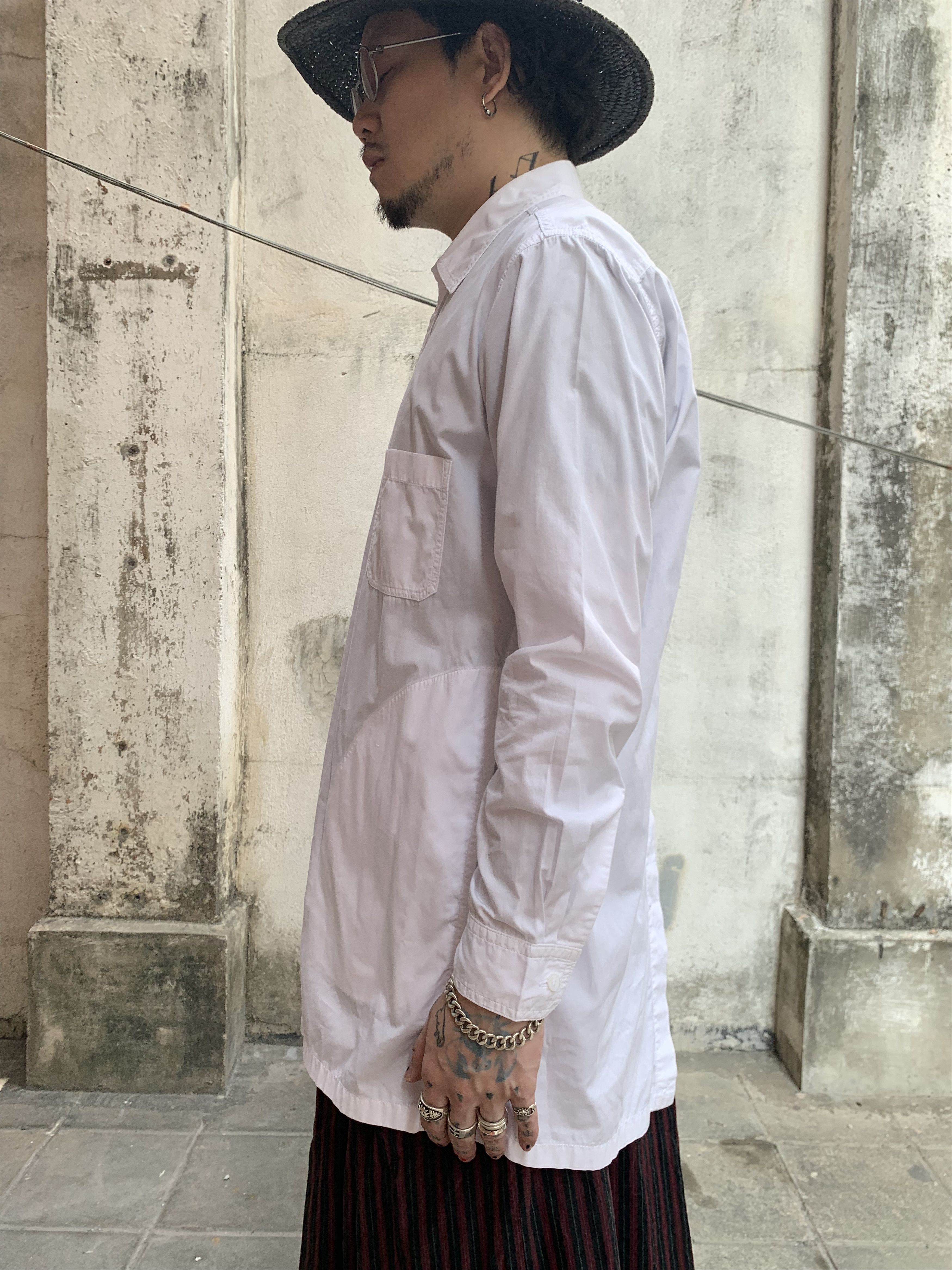 Yohji Yamamoto Yohji Yamamoto Produce Long White Shirt Size US L / EU 52-54 / 3 - 5 Thumbnail