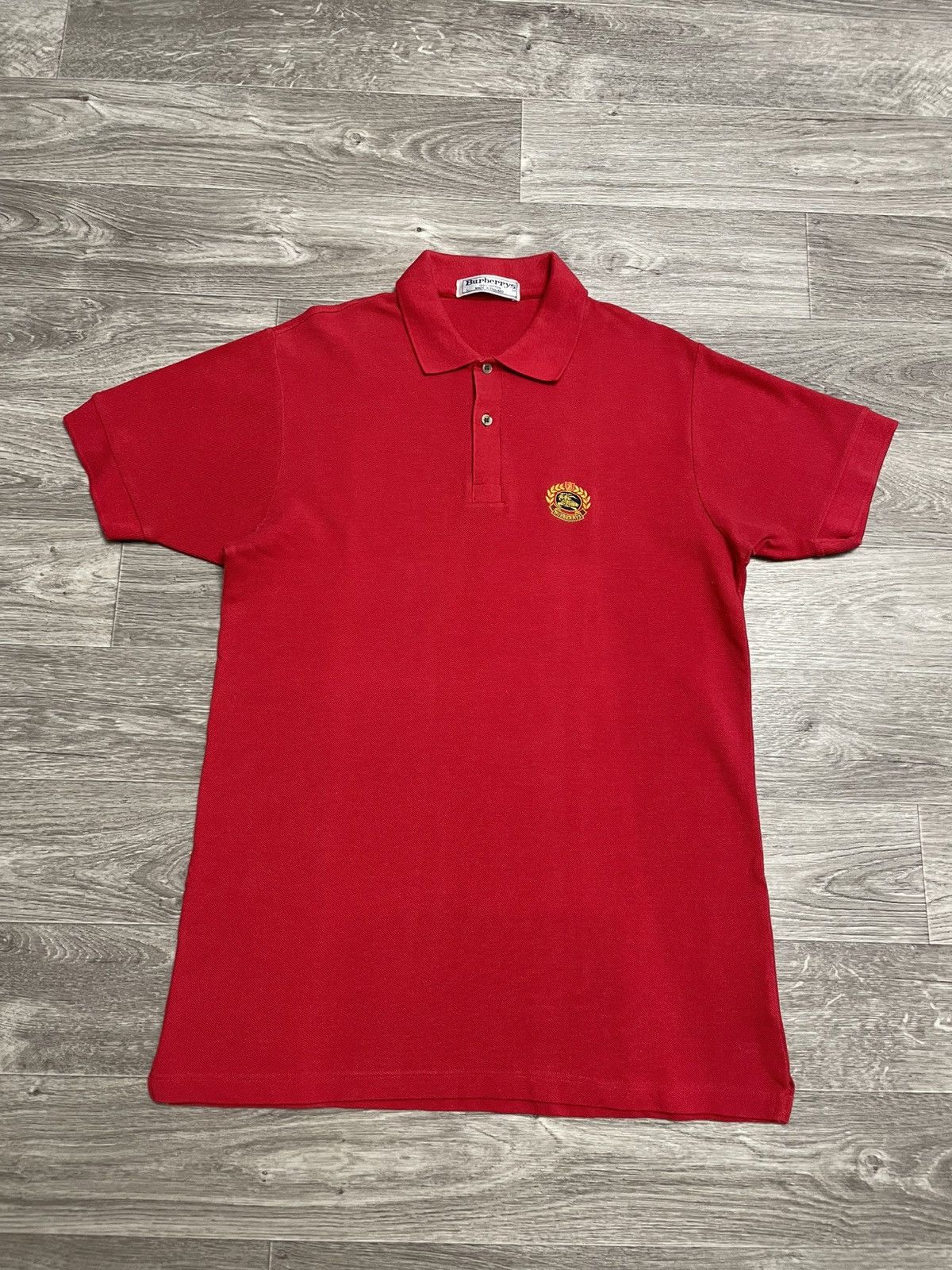 Burberry Vintage Burberrys Red Polo Shirt 90s Size US L / EU 52-54 / 3 - 1 Thumbnail