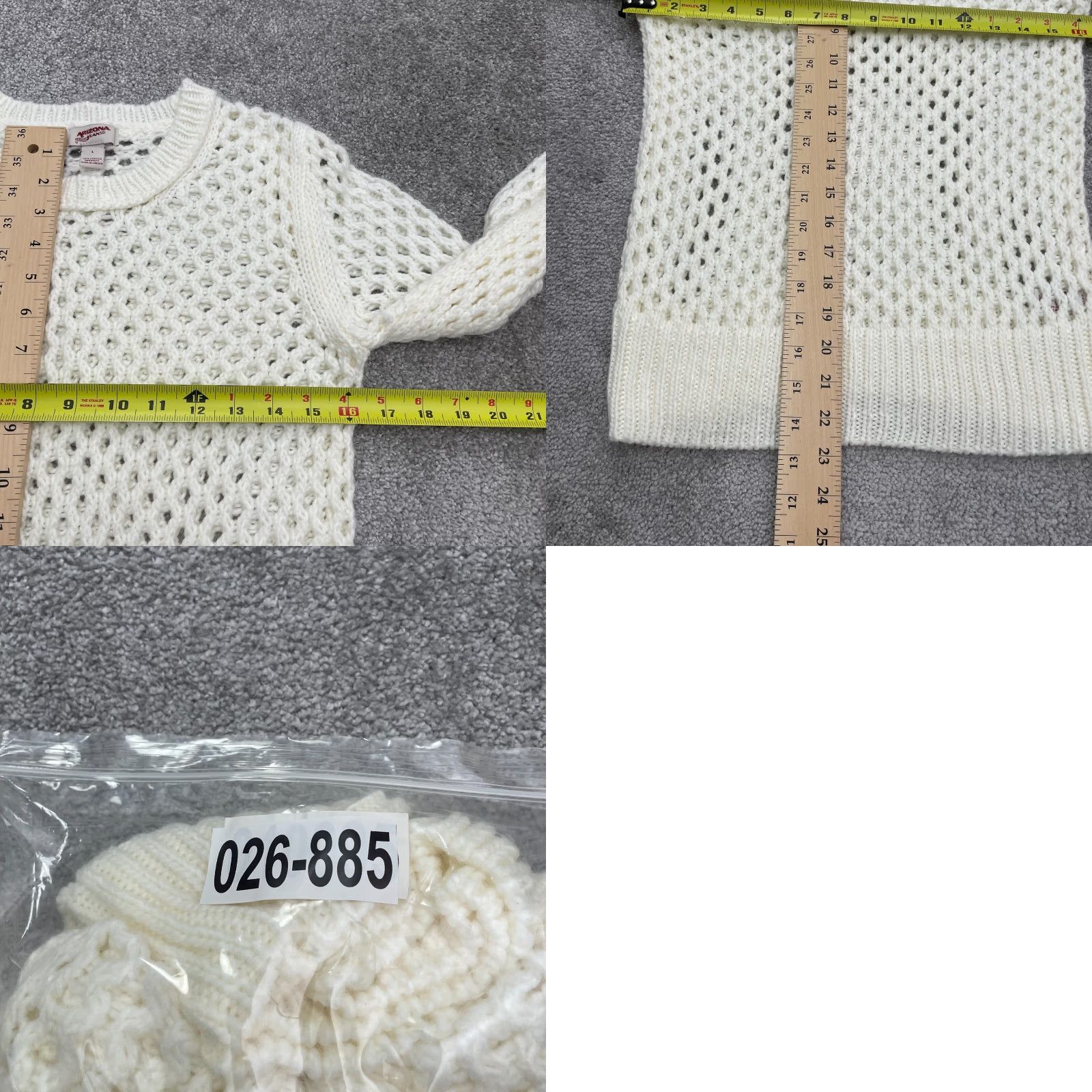 Vintage Arizona Jeans Sweater Womens Large White Open-Knit Crochet Pullover Breathable Lightweight Solid Crew Neck Casual Designer Size L / US 10 / IT 46 - 8 Thumbnail