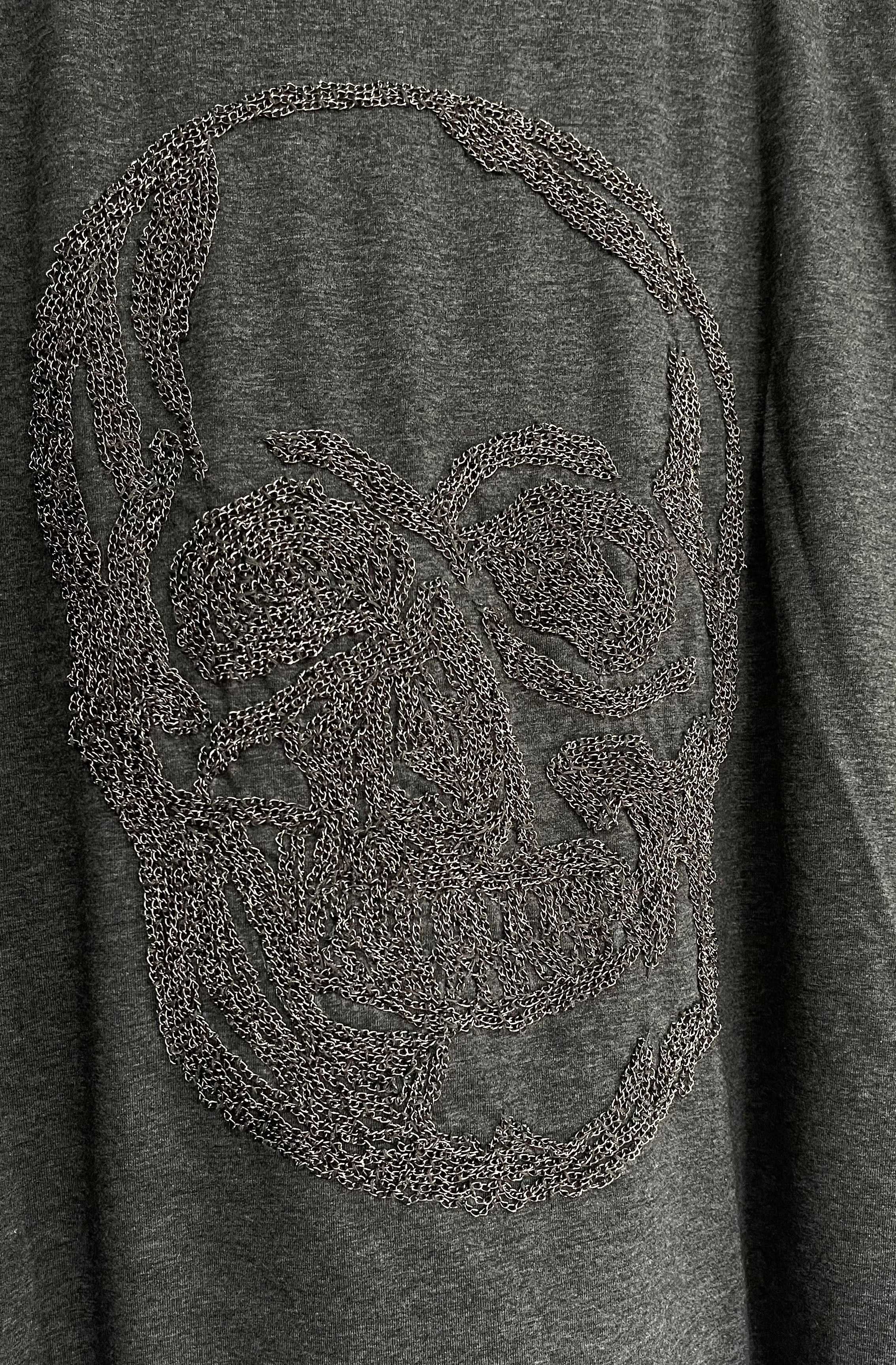 Japanese Brand Kamimura t-shirt with embroidered metal chain skull Size US M / EU 48-50 / 2 - 2 Thumbnail
