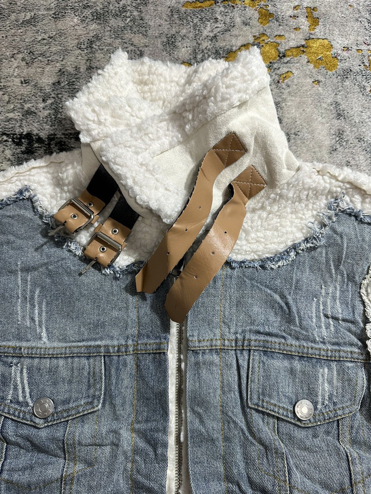 20471120 RARE SCOT CLUB BONDAGE SHERPA DENIM JACKET VERY NICE DESIGN Size US XL / EU 56 / 4 - 6 Thumbnail