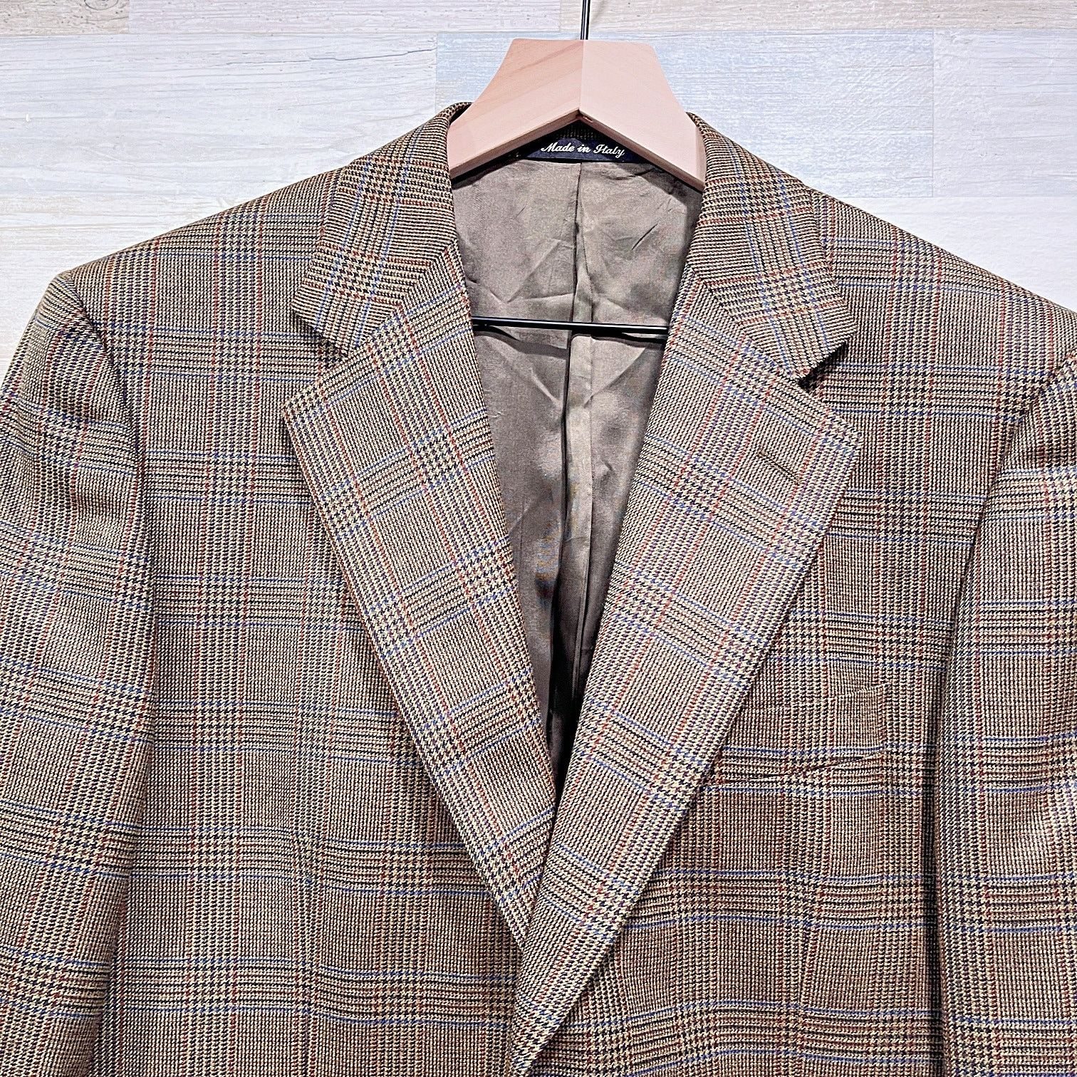 Barneys New York Barneys New York Wool Tweed Sport Coat Brown Plaid Mens 38R Size 38R - 2 Thumbnail
