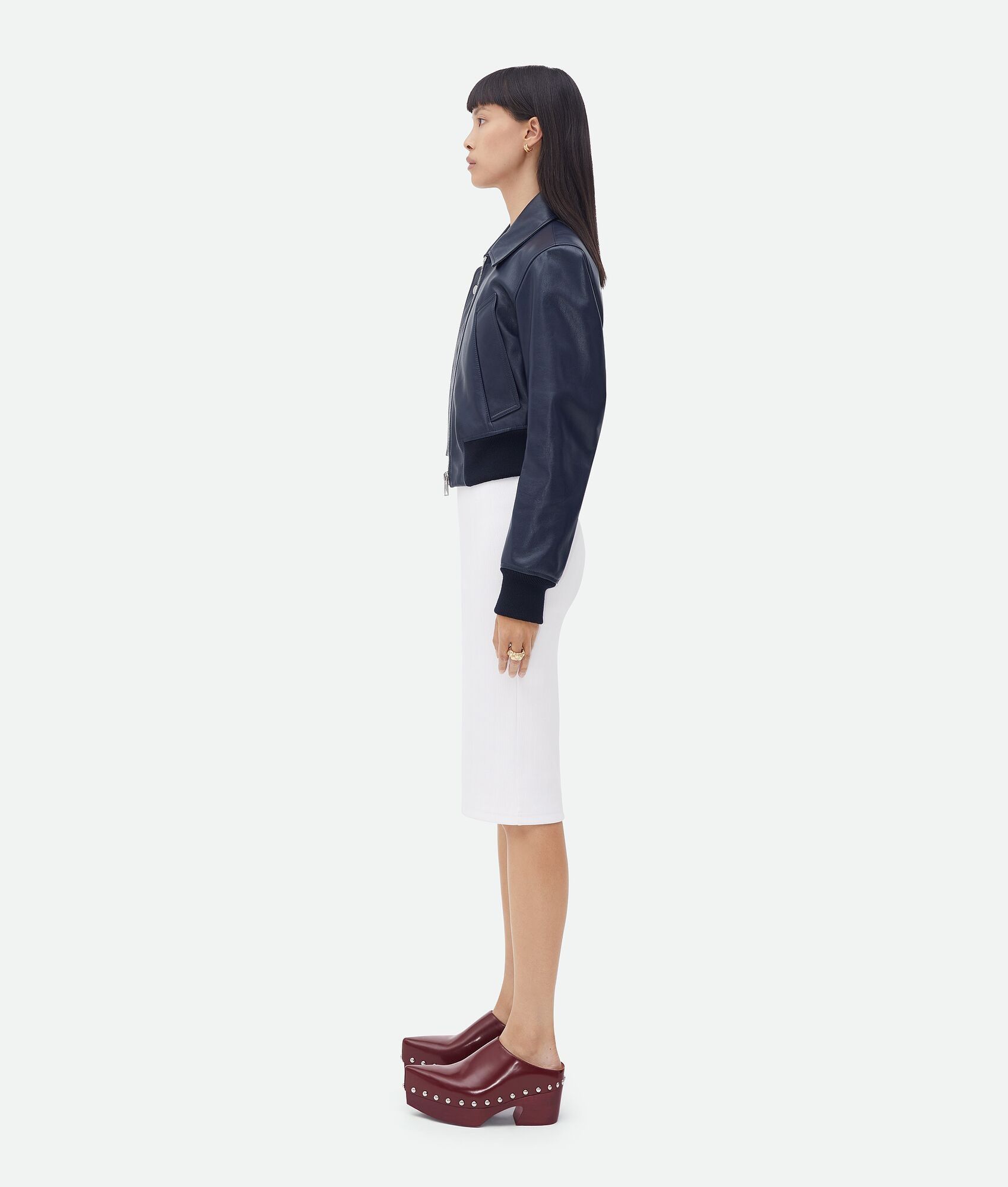 Bottega Veneta o1n1vont0325 Leather Jacket in Navy Size XS / US 0-2 / IT 36-38 - 2 Thumbnail