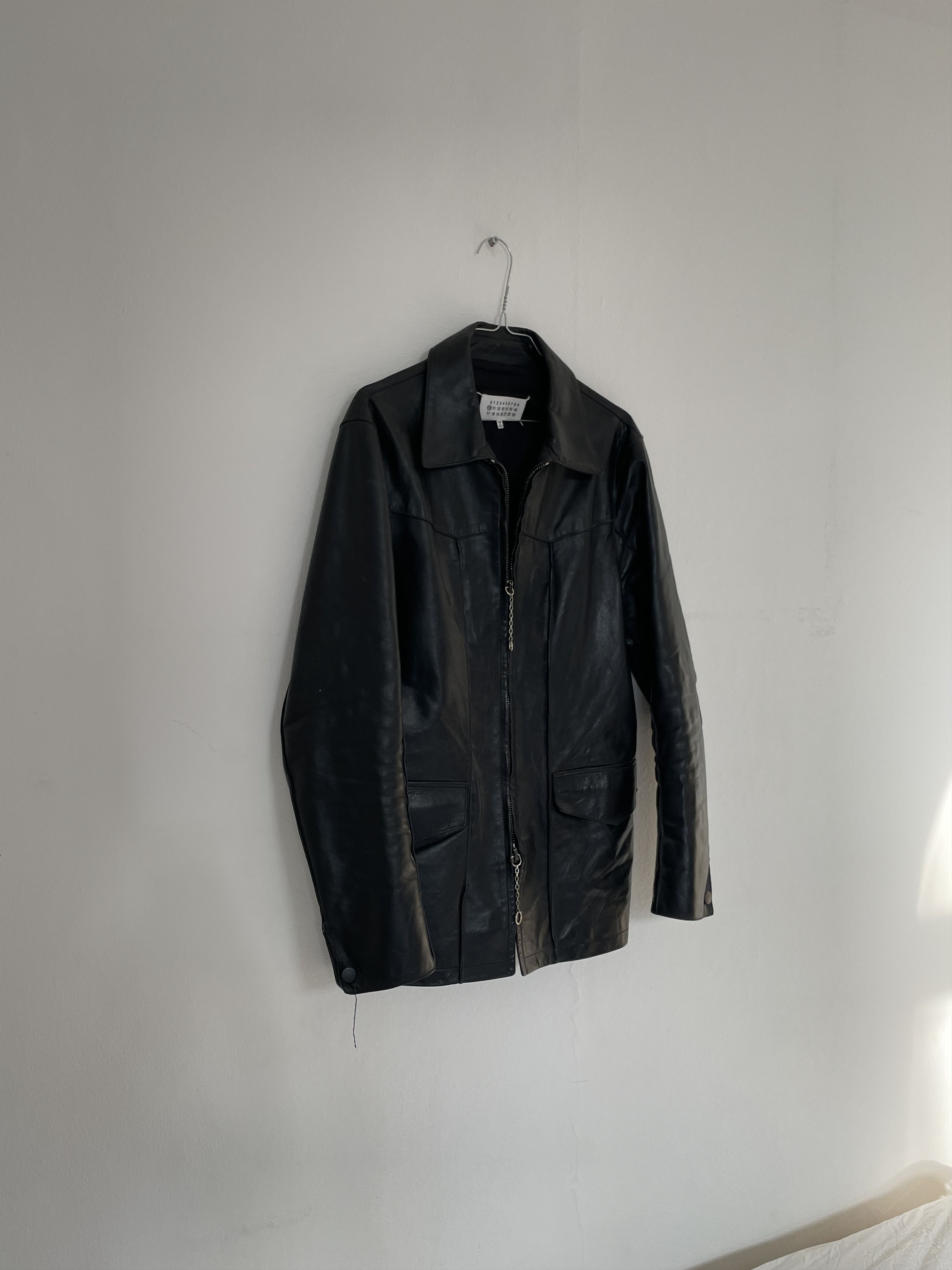 image of Men's Ss16 Maison Margiela Leather Jacket in Black (Size Medium)