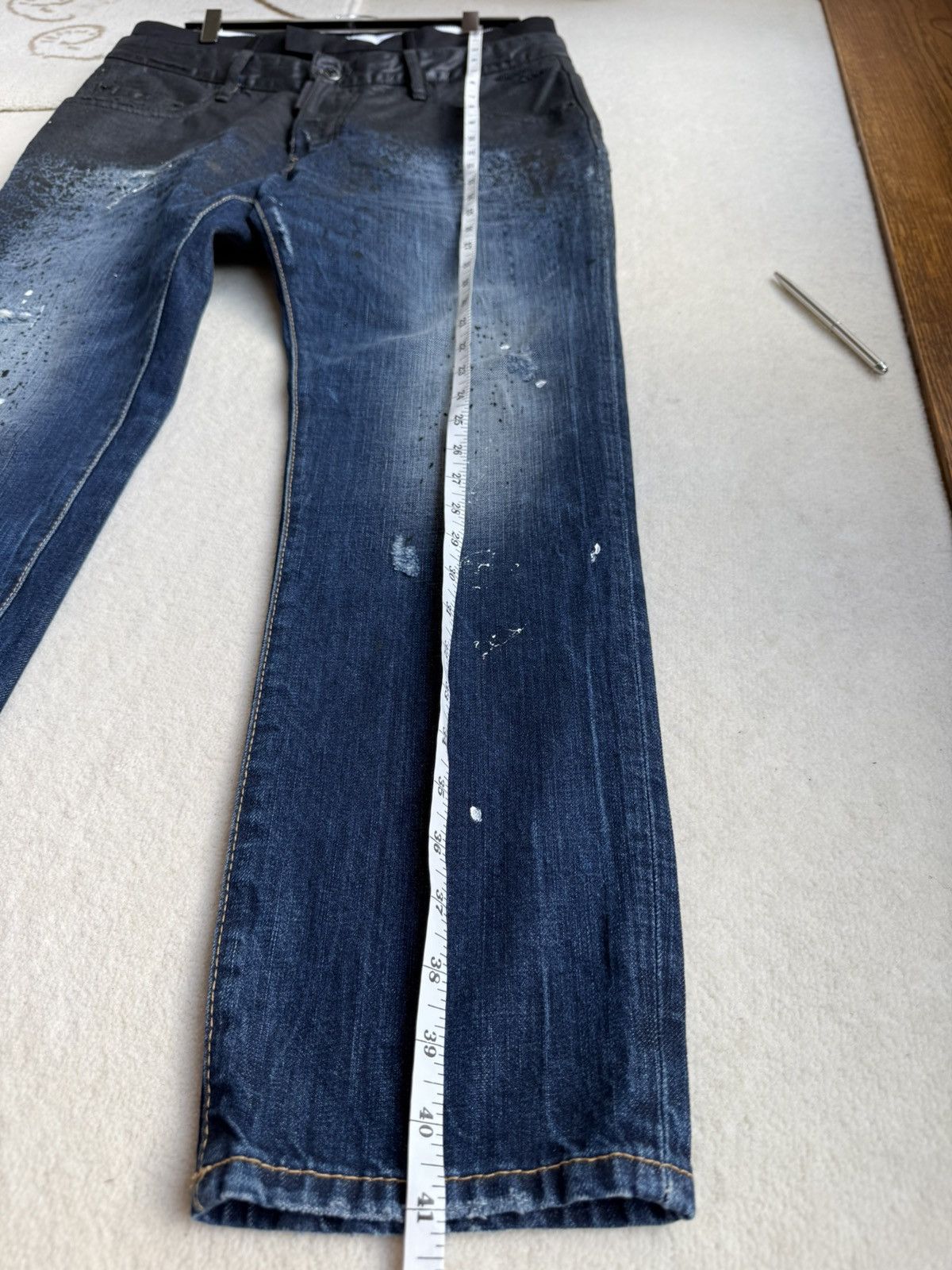 Dsquared2 SS16 Dsquared2 denim suit pant jeans distressed waxed paint Size US 34 / EU 50 - 6 Thumbnail