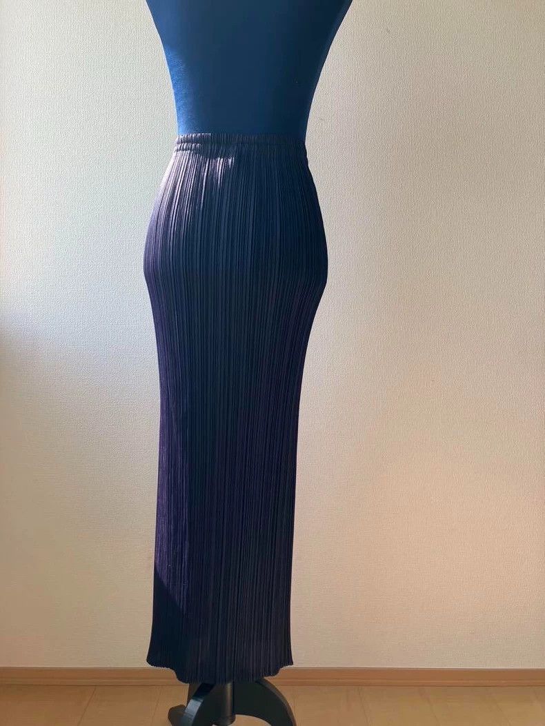 Issey Miyake Issey Miyake size:2 Purple pleated skirt Size 22" - 6 Thumbnail