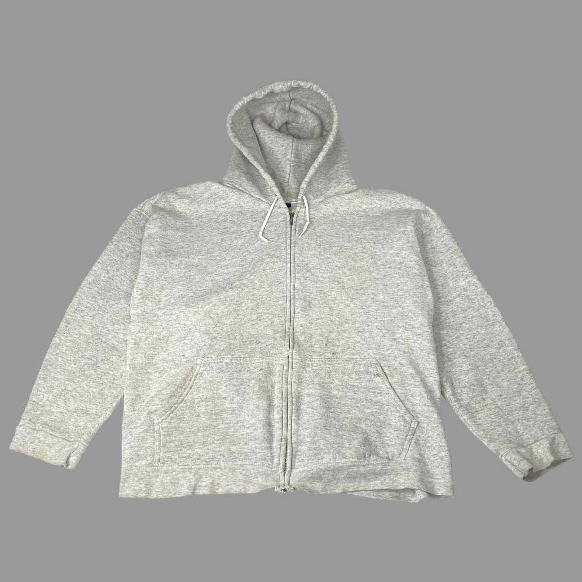 Vintage Vintage 90s blank zip up hoodie Size US XL / EU 56 / 4 - 1 Thumbnail