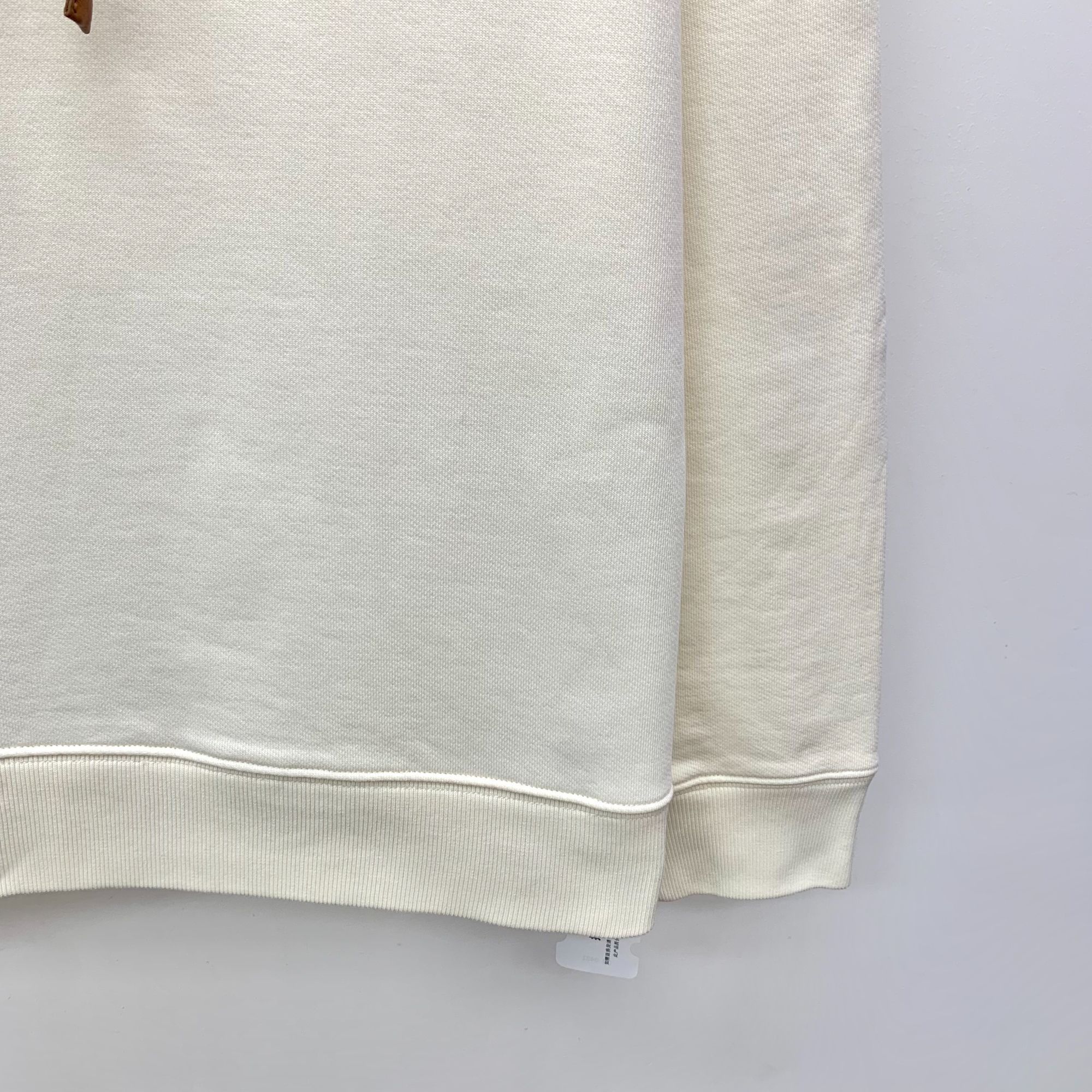 Loewe Loewe Beige Logo Leather Cotton Hooded Sweatshirt With Draws Size S / US 4 / IT 40 - 6 Thumbnail